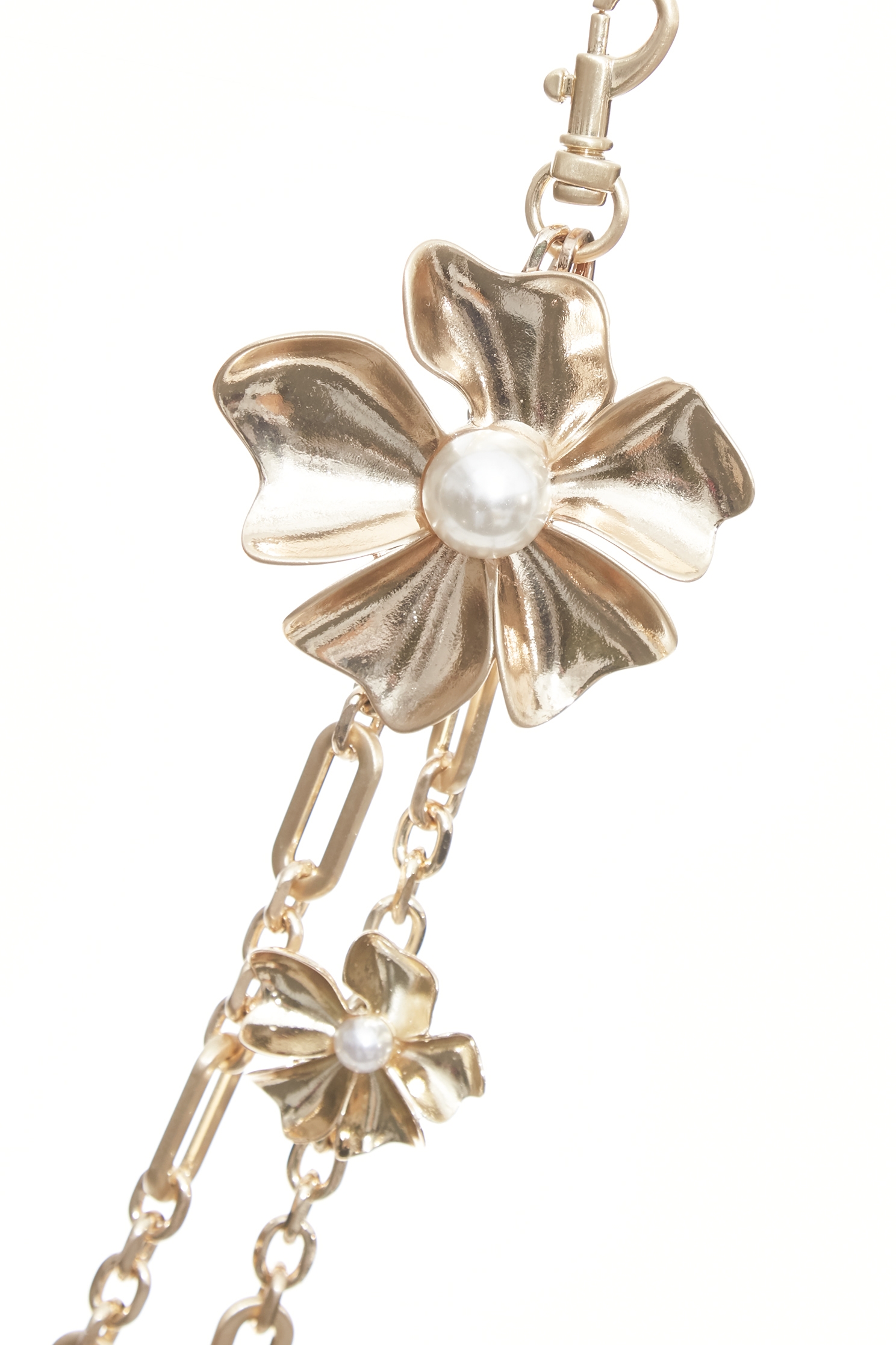 Floral Detail Waist Chain BeltFloral Detail Waist Chain Belt,Season (SS) Look,pearl