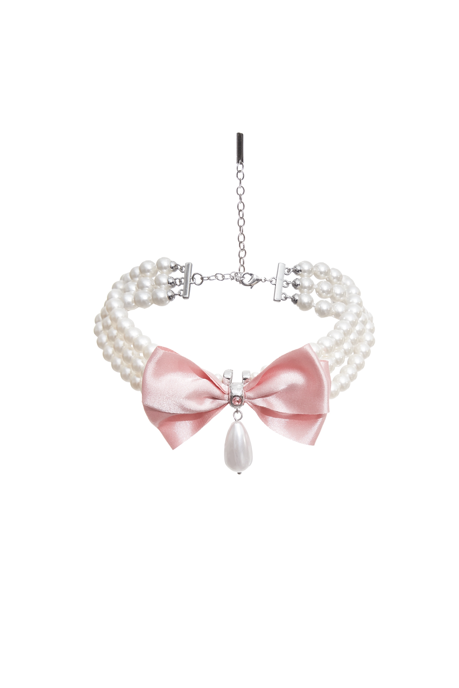 Bow Pendant Classic Pearl NecklaceBow Pendant Classic Pearl Necklace,Season (SS) Look,pearl,bows,Necklaces