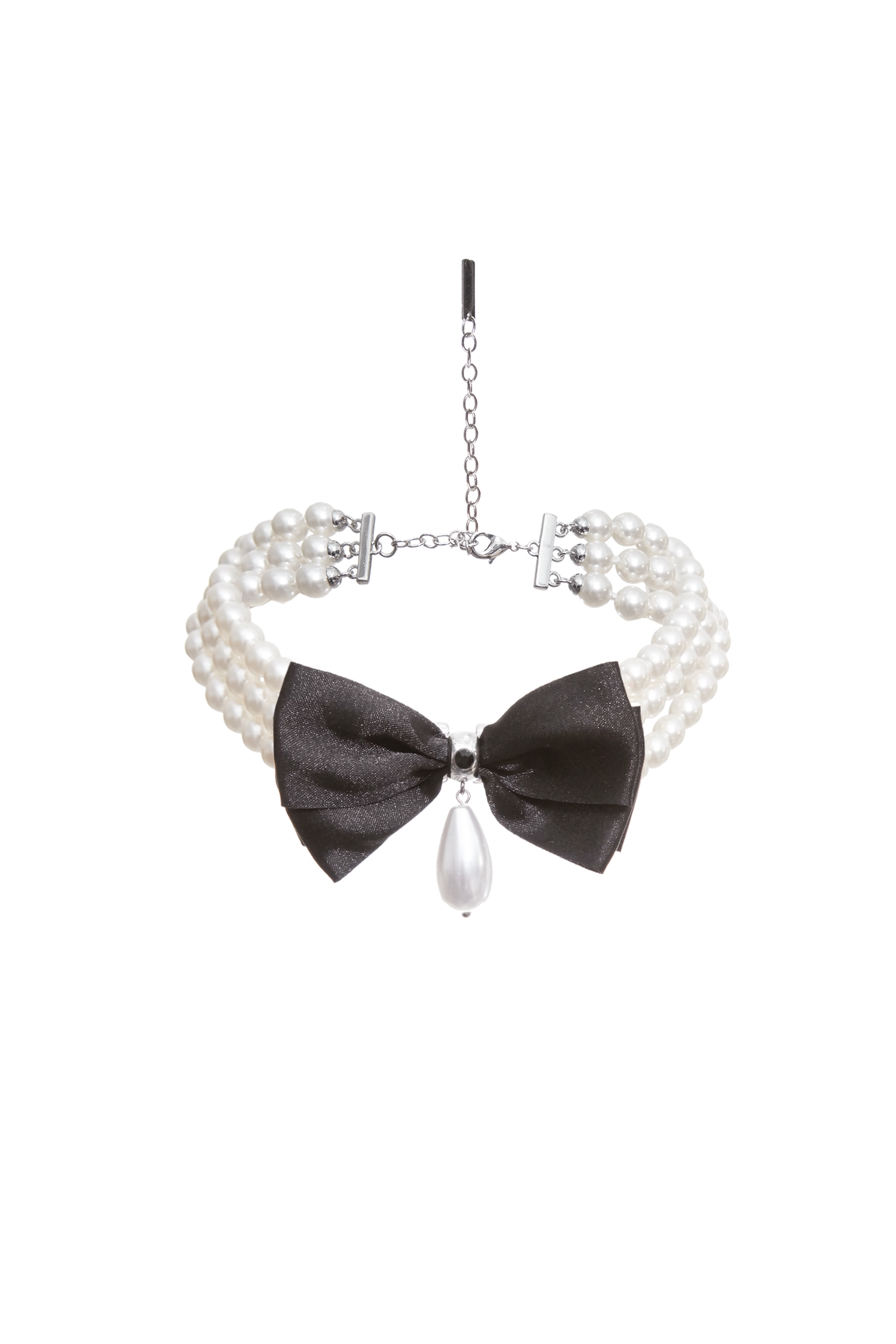 Bow Pendant Classic Pearl NecklaceBow Pendant Classic Pearl Necklace,Season (SS) Look,pearl,bows,Necklaces