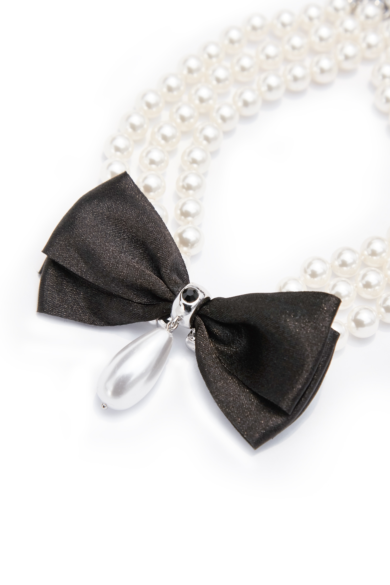 Bow Pendant Classic Pearl NecklaceBow Pendant Classic Pearl Necklace,Season (SS) Look,pearl,bows,Necklaces
