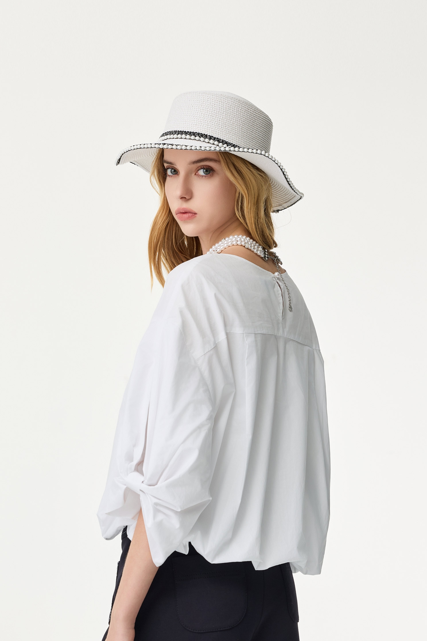 Classic Pearl Detail Braided HatClassic Pearl Detail Braided Hat,Season (SS) Look,pearl