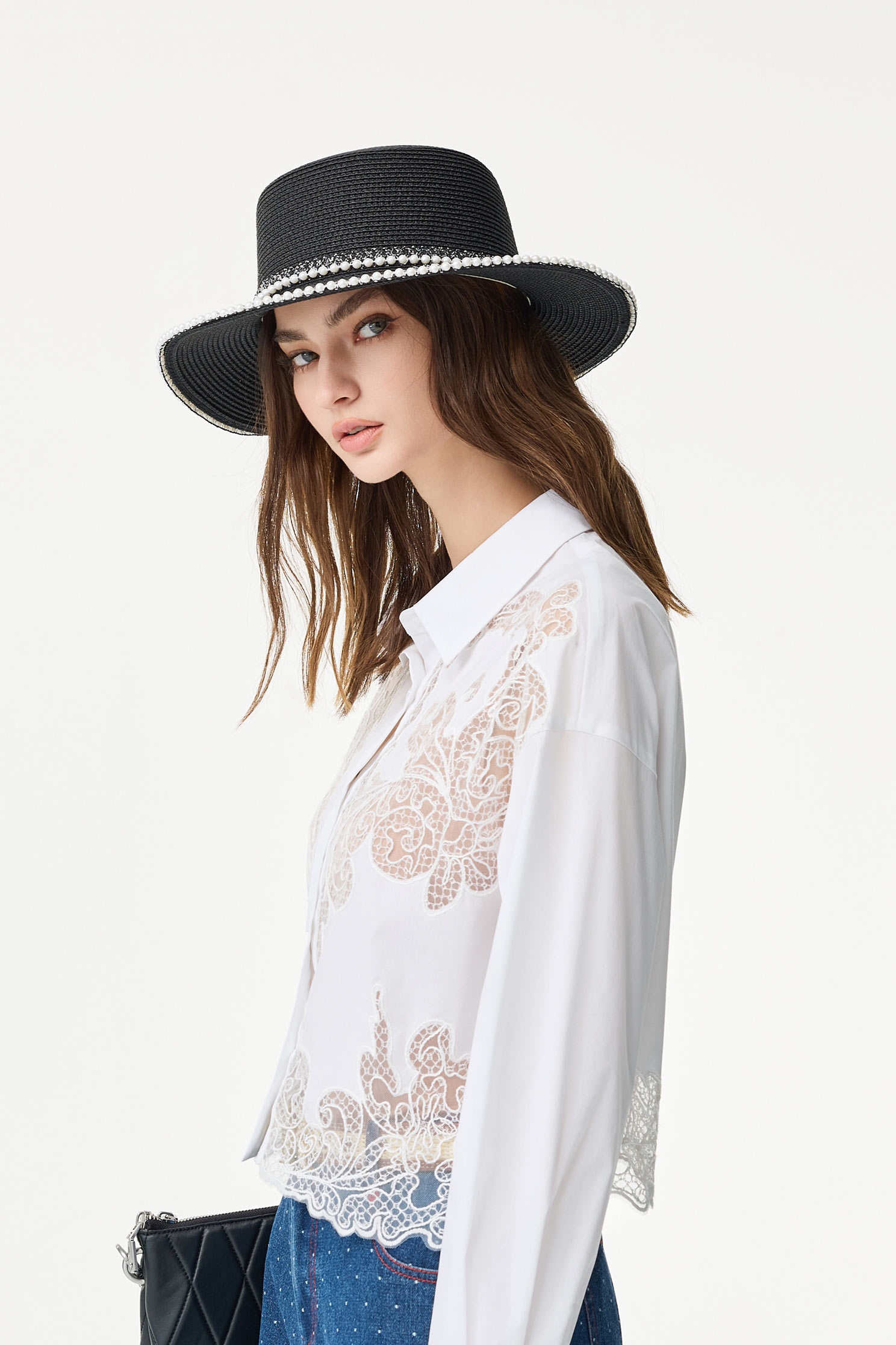 Classic Pearl Detail Braided HatClassic Pearl Detail Braided Hat,Season (SS) Look,pearl