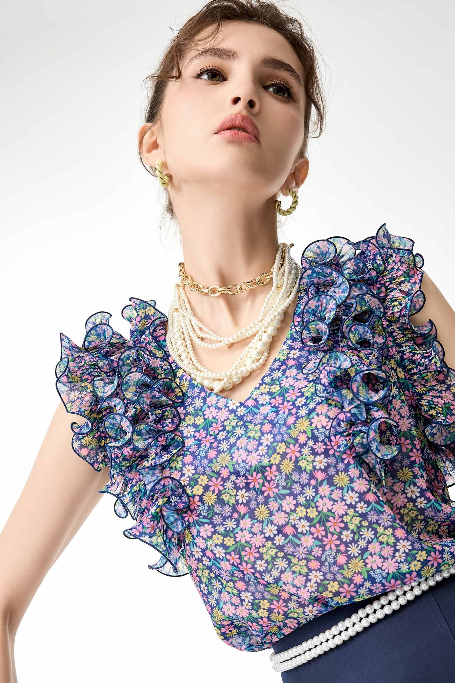 Multi Layer Pearl NecklaceMulti Layer Pearl Necklace,Season (SS) Look,pearl,Necklaces