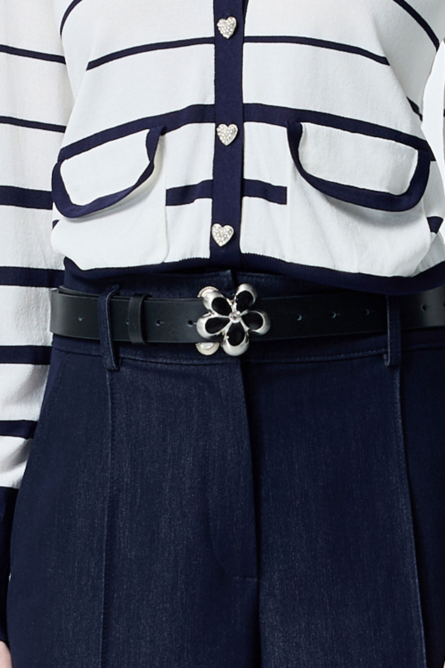 Diamonte Floral Leather BeltDiamonte Floral Leather Belt,Season (SS) Look,Leather