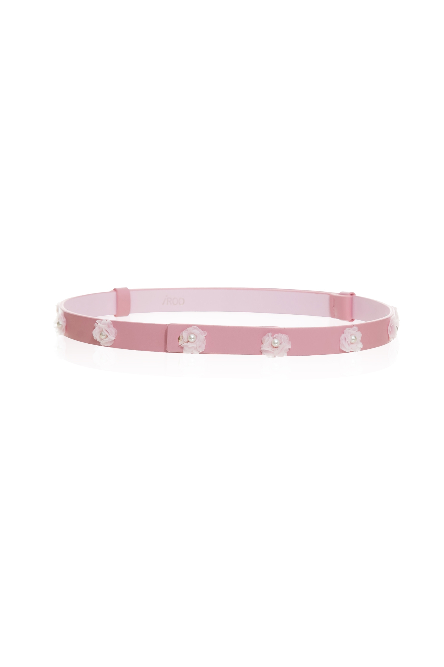 Chiffon Floral Leather BeltChiffon Floral Leather Belt,Season (SS) Look,pearl,Leather,Chiffon