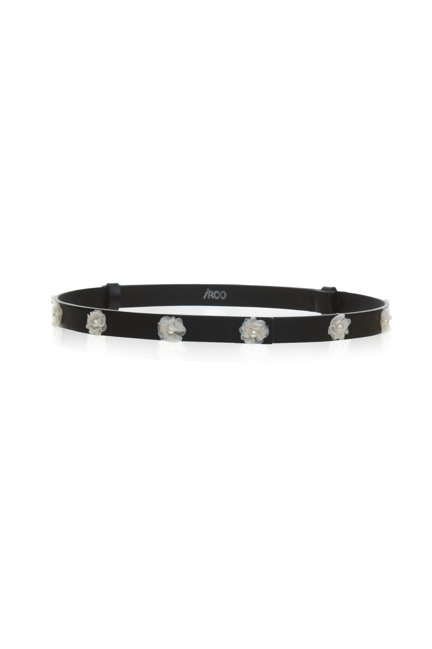 Chiffon Floral Leather BeltChiffon Floral Leather Belt,Season (SS) Look,pearl,Leather,Chiffon