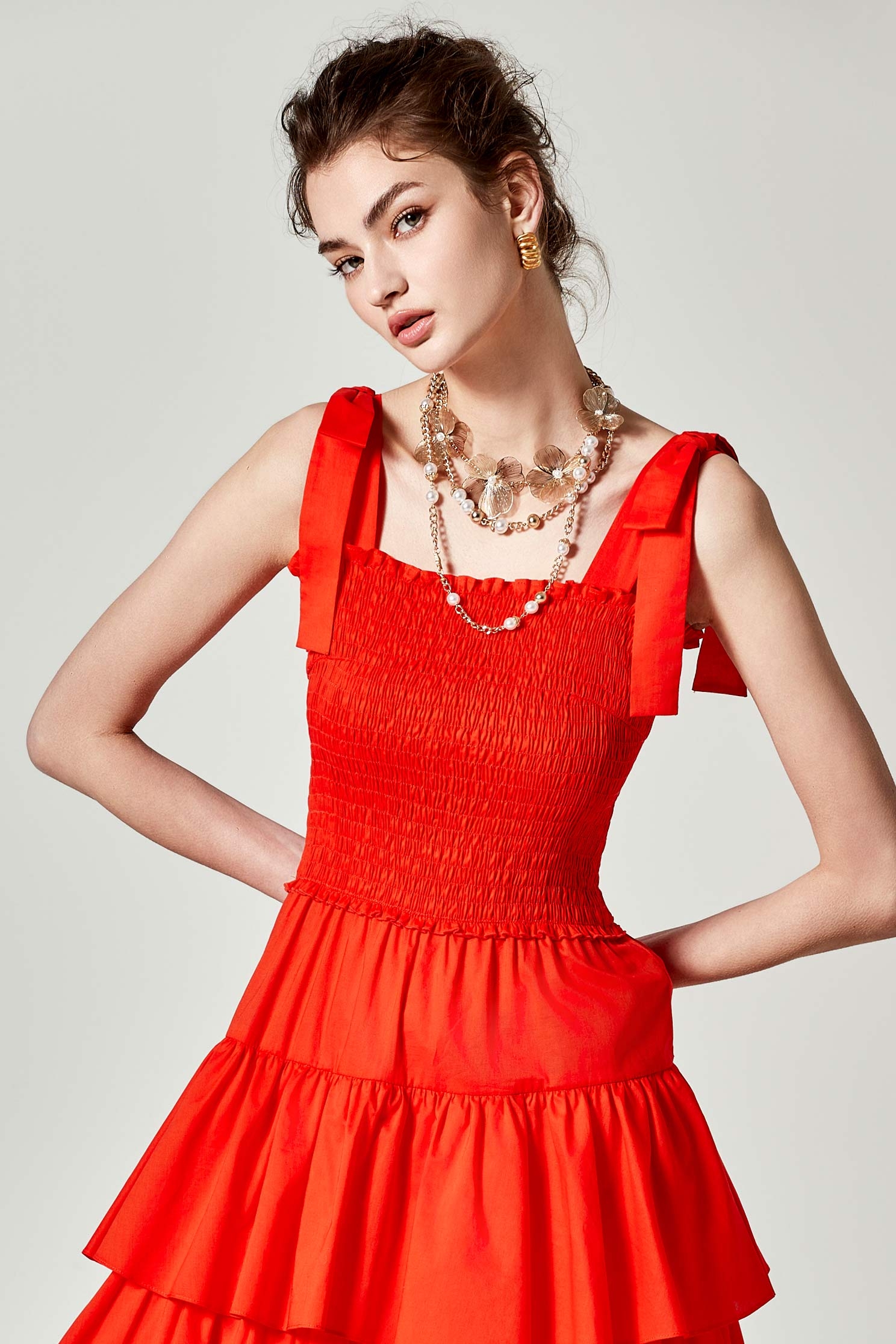 3-D Floral Hardware NecklaceAccessories,Season (AW) Look