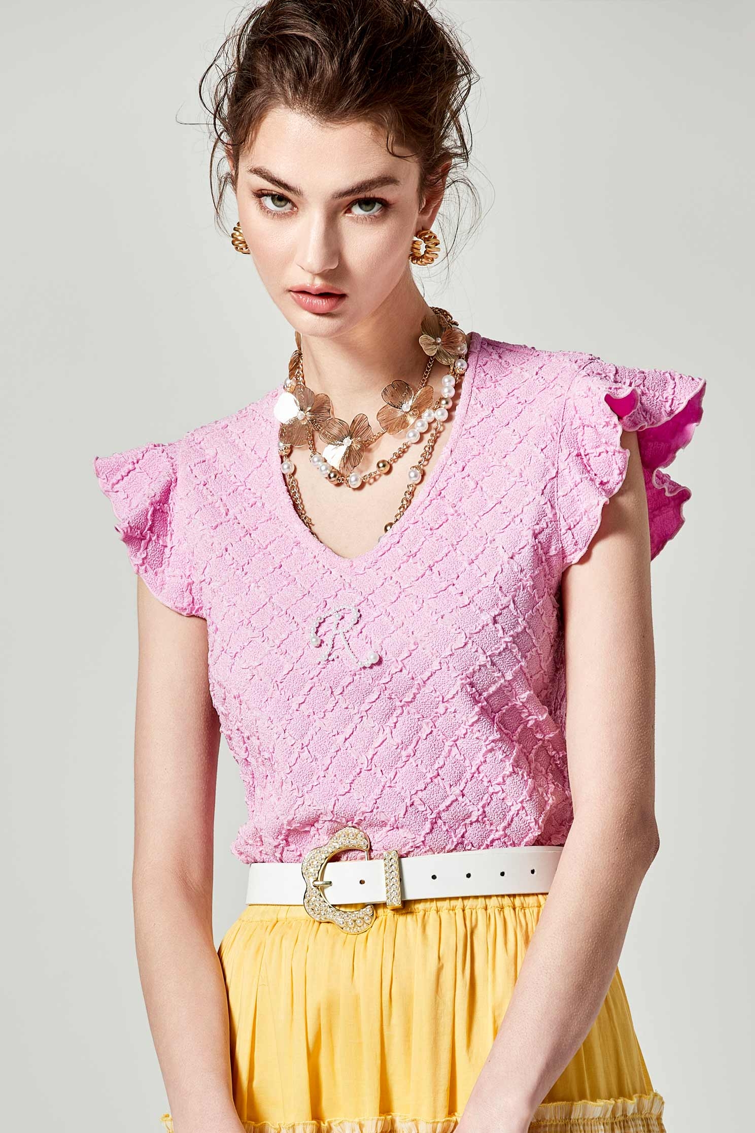 3-D Floral Hardware NecklaceAccessories,Season (AW) Look