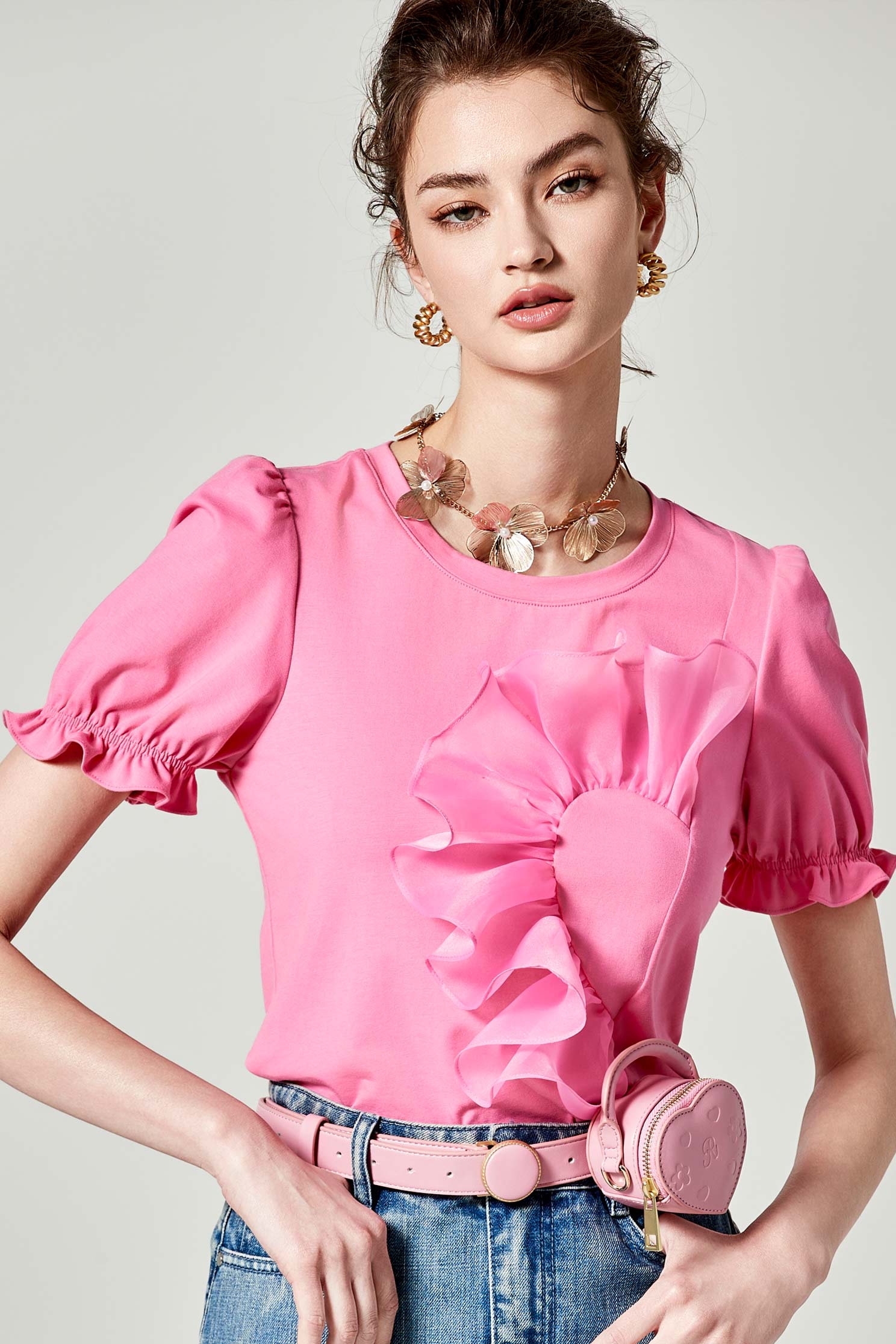 3-D Floral Hardware NecklaceAccessories,Season (AW) Look