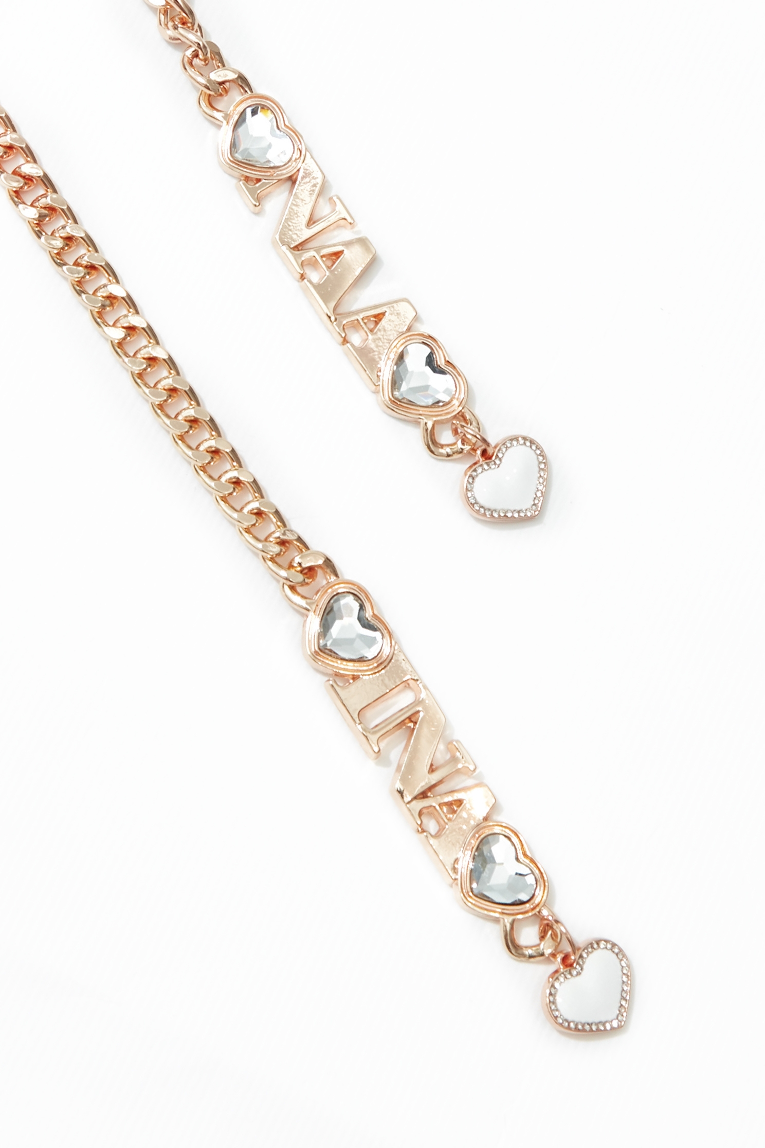 R Logo Layered Chain NecklaceR-Pendant Rhinestone Pearl Multi-Layer Necklace,pearl,Season (AW) Look,Necklaces