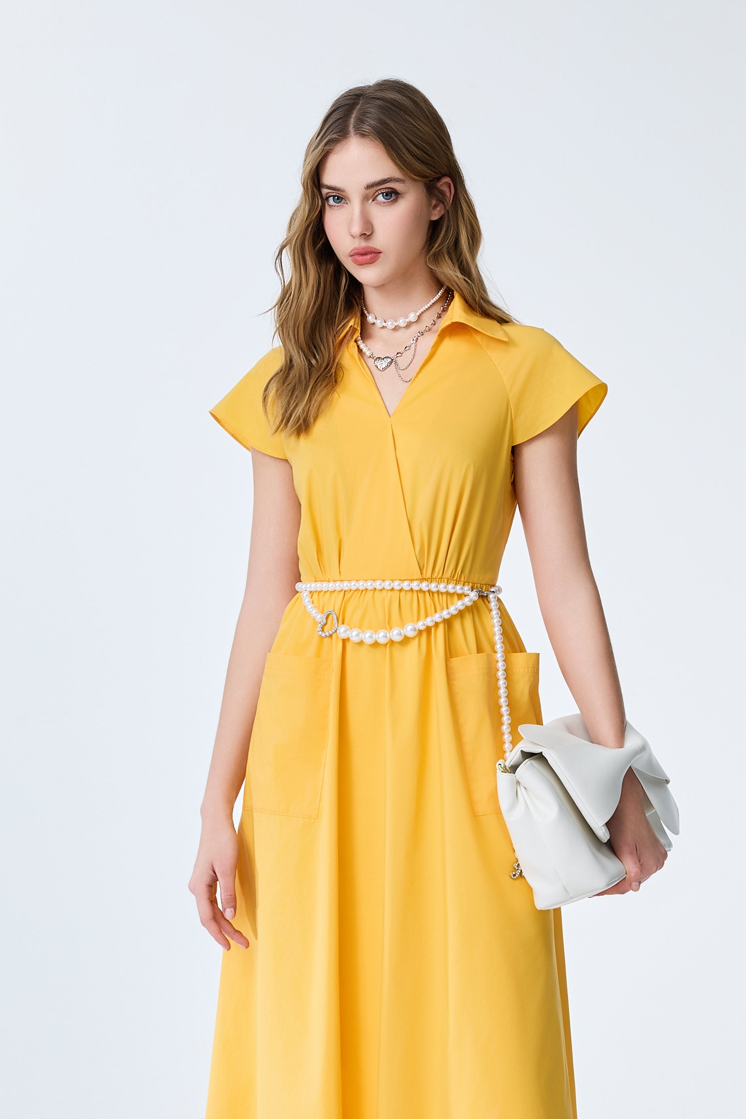 Classic Heart Detail Pearl Chain BeltClassic Heart Detail Pearl Chain Belt