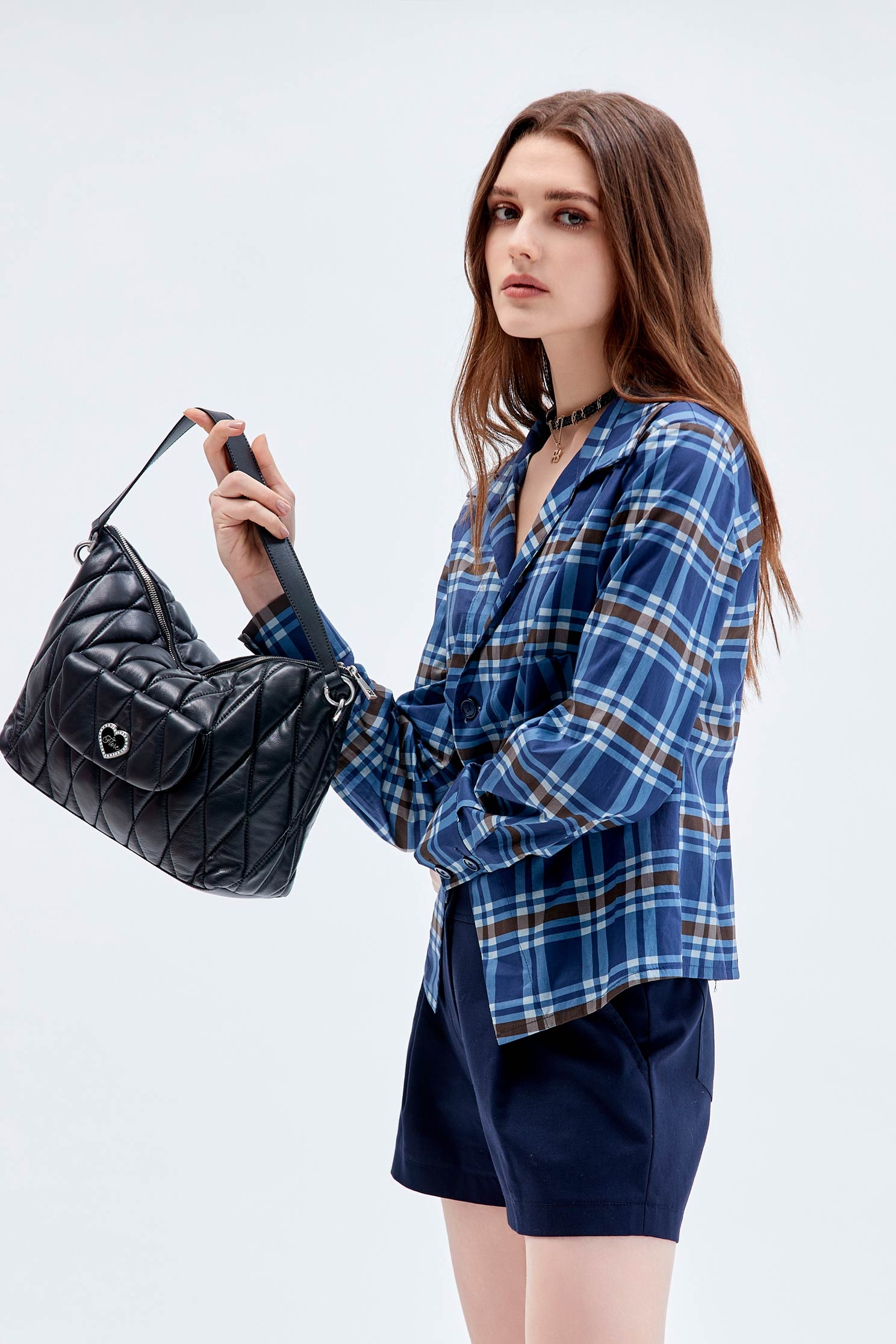 Classic Quilted Leather BagClassic Quilted Leather Bag,Plaid,Season (AW) Look