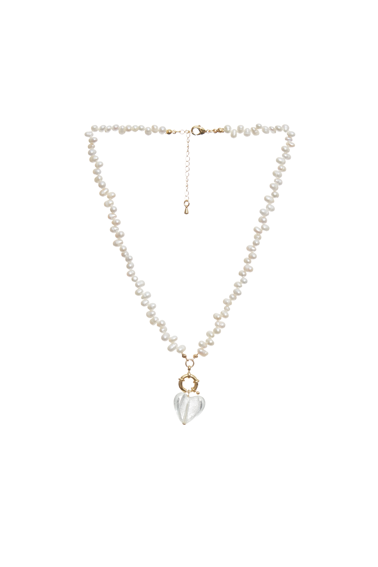 Irregular Pearl Heart Pendant NecklaceIrregular Pearl Heart Pendant Necklace,Season (SS) Look,pearl,Necklaces