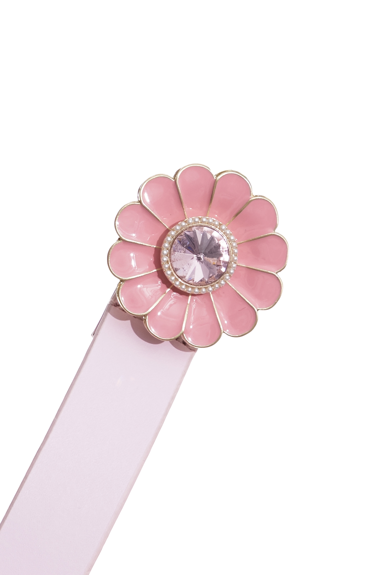 Floral Diamonte Detail Leather BeltFloral Diamonte Detail Leather Belt,Season (SS) Look,pearl,Leather