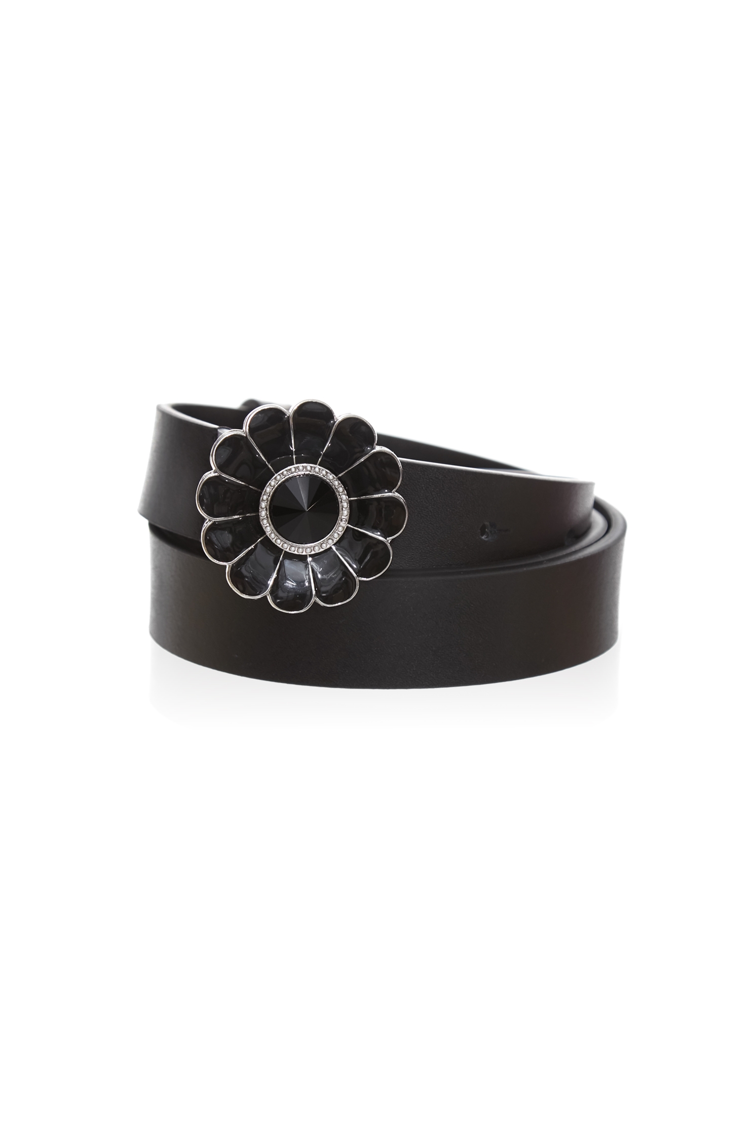 Floral Diamonte Detail Leather BeltFloral Diamonte Detail Leather Belt,Season (SS) Look,pearl,Leather