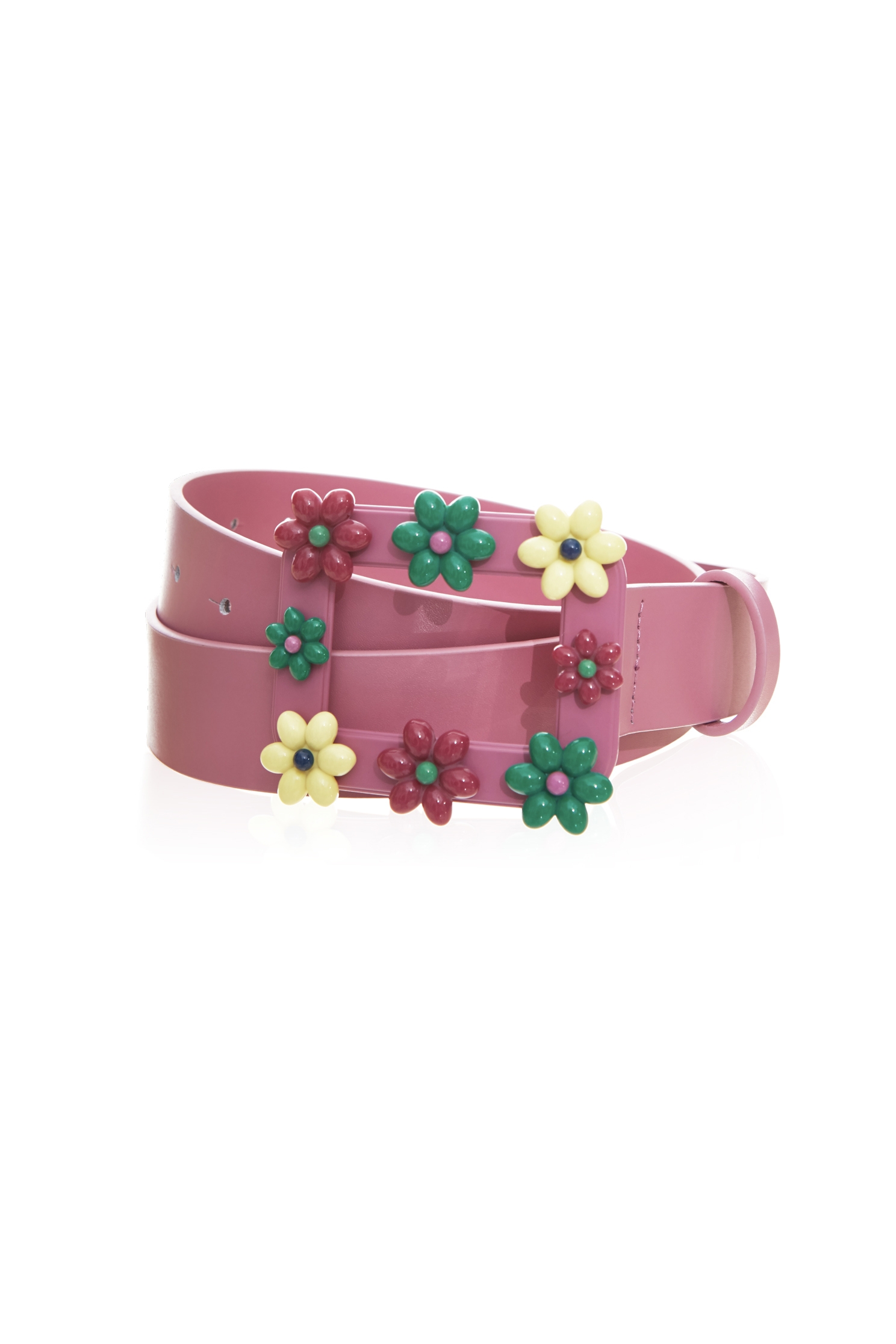 Floral Detail Leather BeltFloral Detail Leather Belt,Season (SS) Look,Belts,Leather