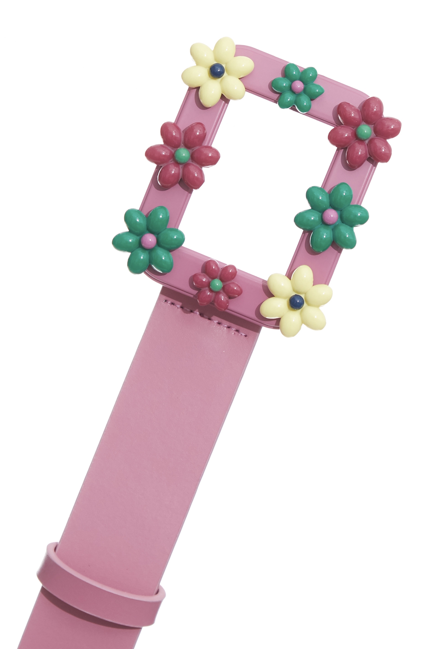 Floral Detail Leather BeltFloral Detail Leather Belt,Season (SS) Look,Belts,Leather