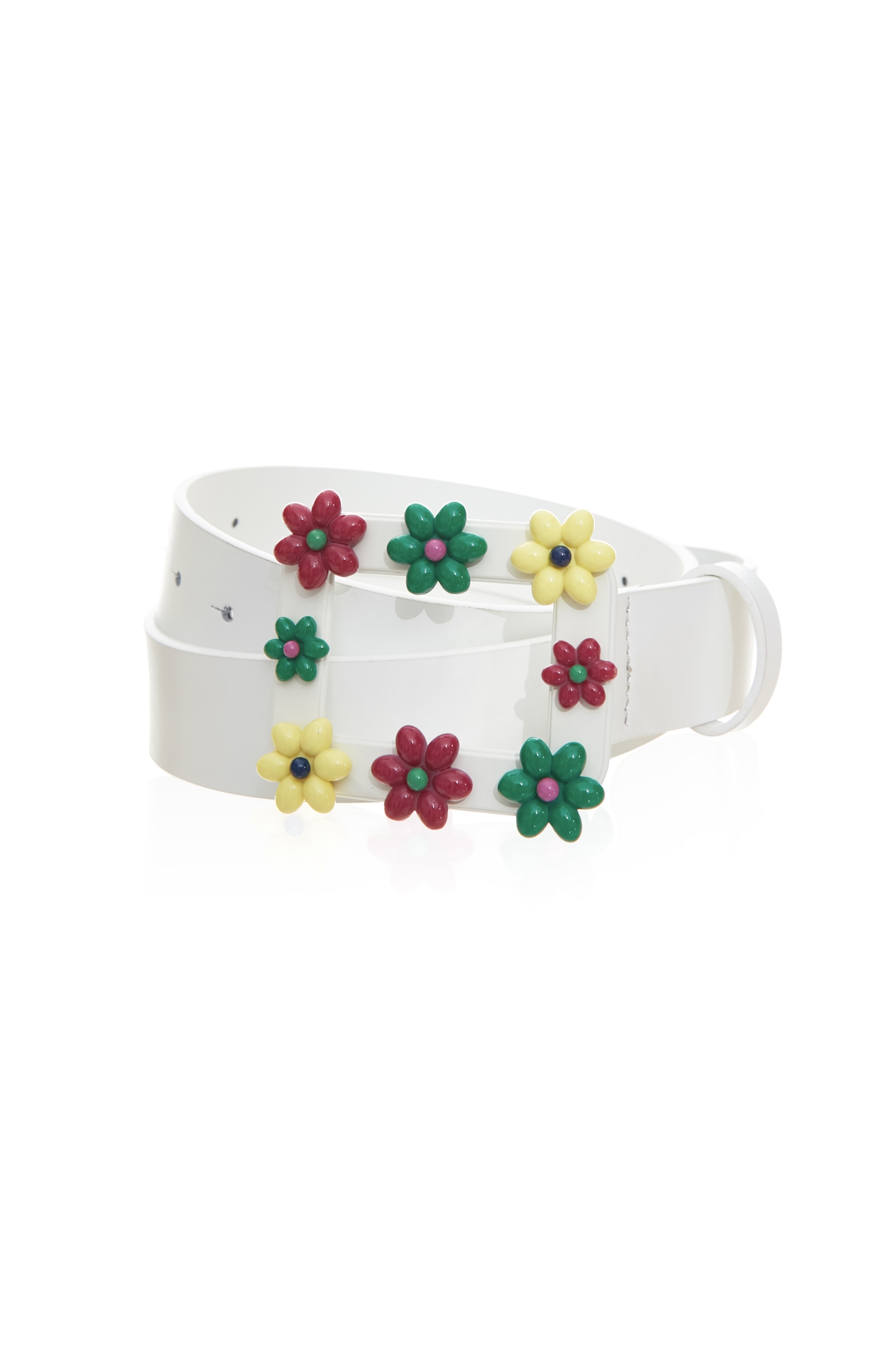 Floral Detail Leather BeltFloral Detail Leather Belt,Season (SS) Look,Belts,Leather