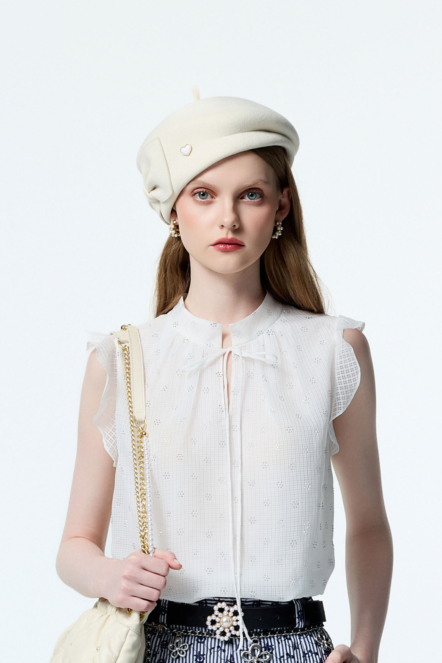 Bow Detail Woolen Beret HatBow Detail Woolen Beret Hat,Season (AW) Look,bows