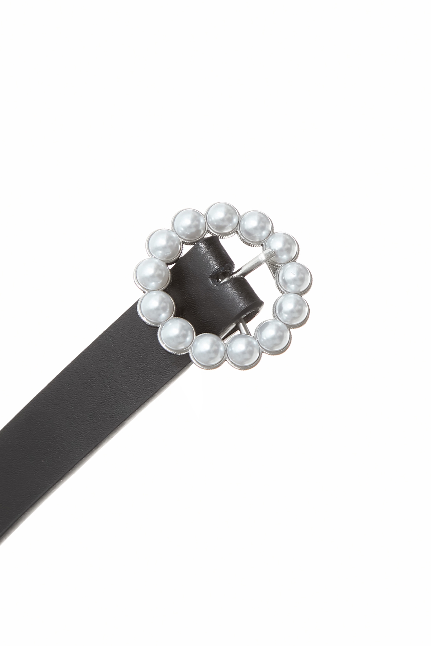 Pearl Detail Asymmetric BeltPearl Detail Asymmetric Belt,pearl,Belts,Leather,Season (AW) Look