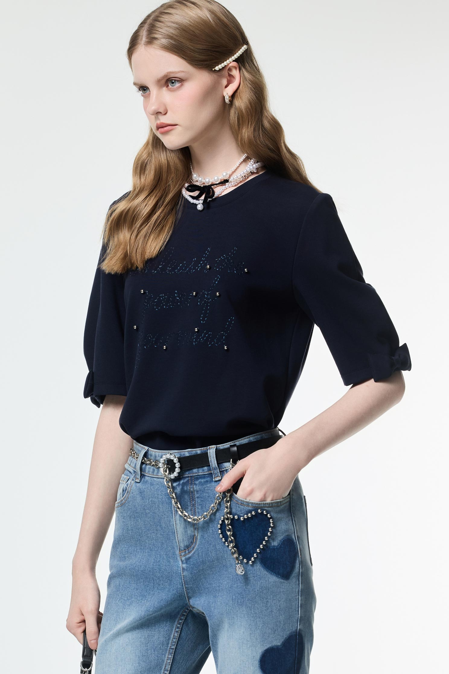 Pearl Detail Asymmetric BeltPearl Detail Asymmetric Belt,pearl,Belts,Leather,Season (AW) Look