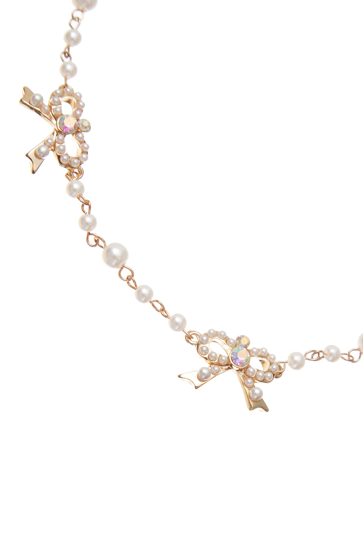 Bow Pendant Pearl NecklaceBow Pendant Pearl Necklace,Dresses,pearl,Season (AW) Look,Lace,bows,Necklaces