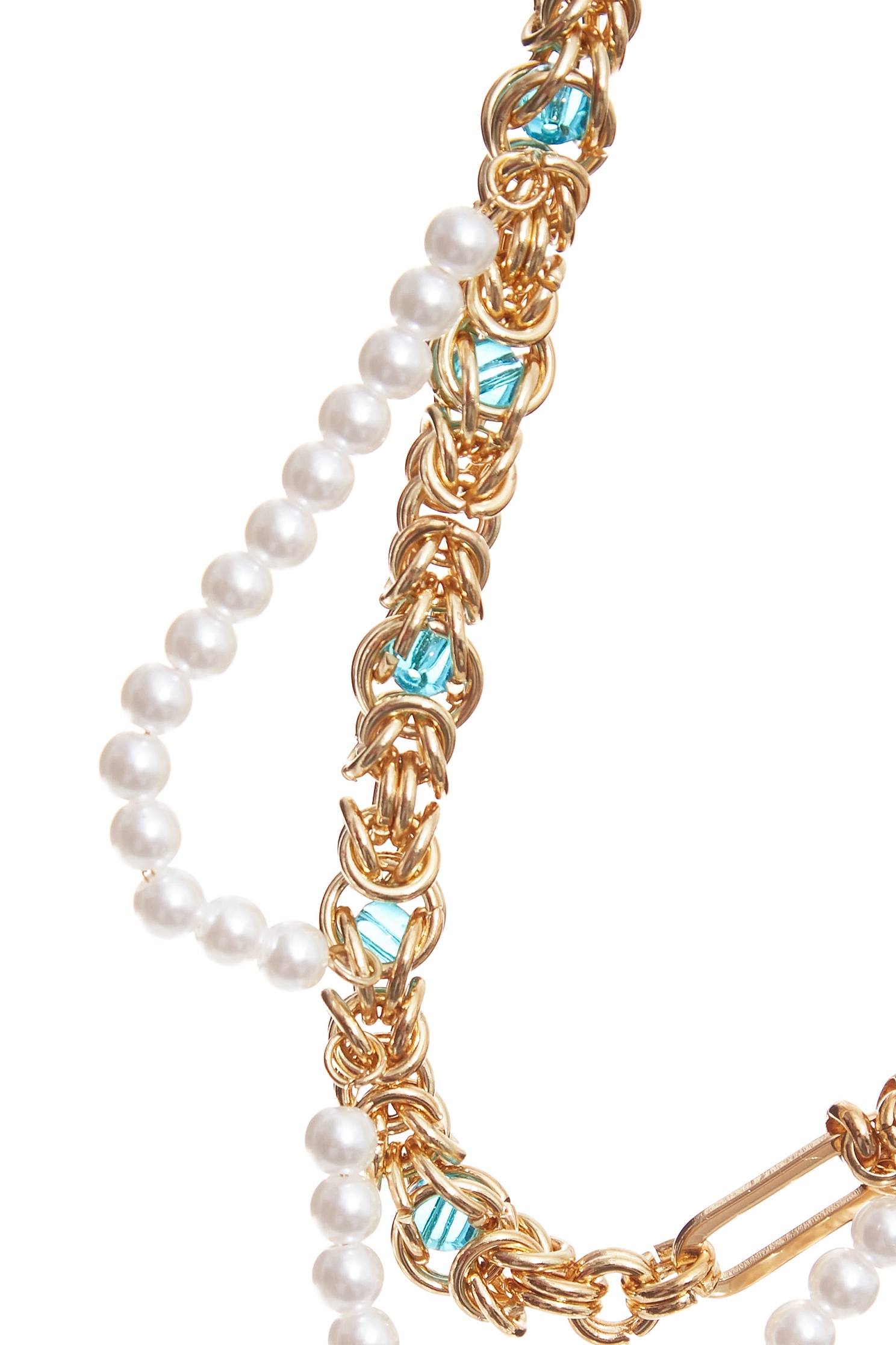 Asymmetric Chain Necklace With PearlAsymmetric Chain Necklace With Pearl,pearl,Season (AW) Look,Necklaces