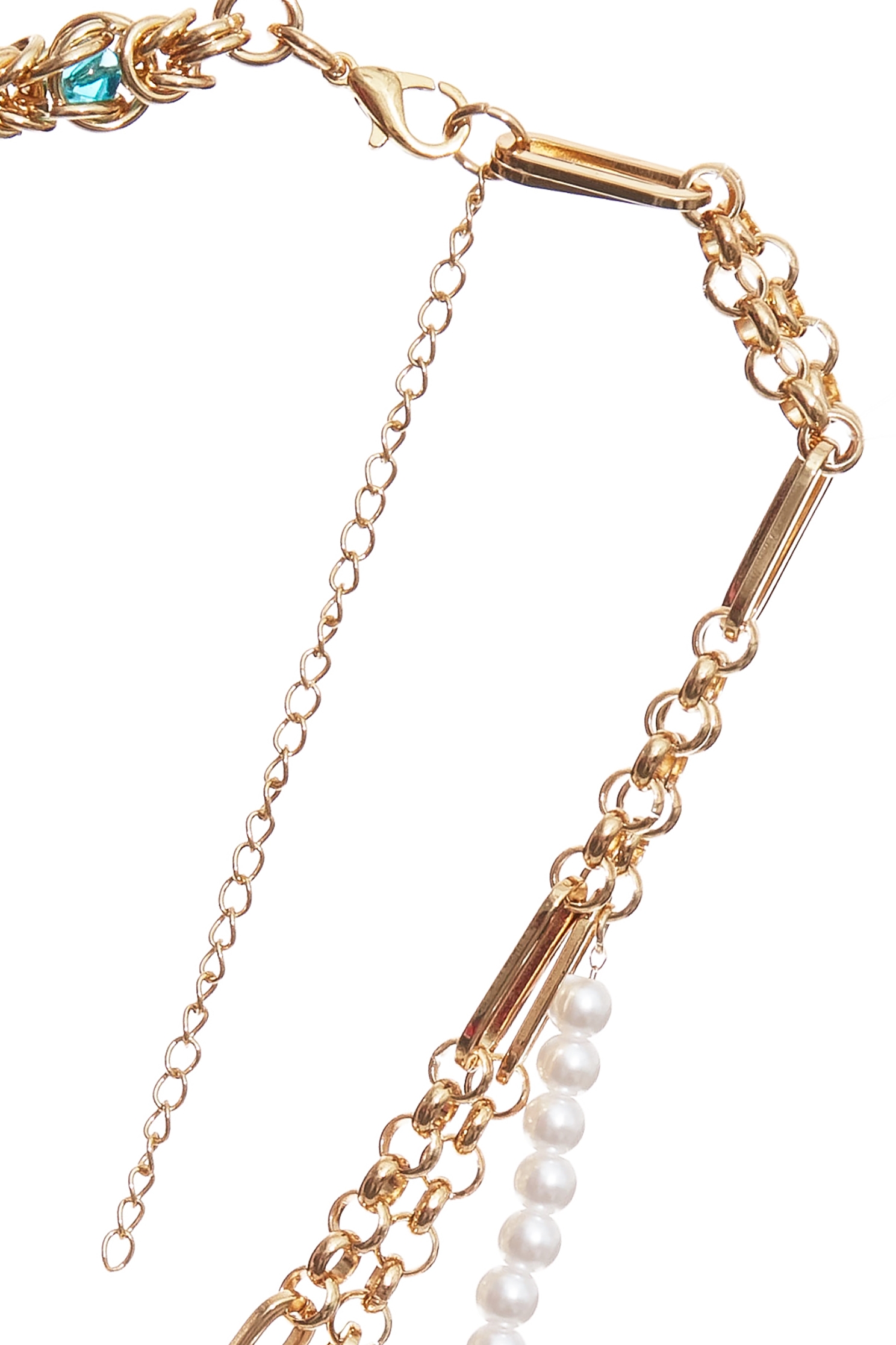 Asymmetric Chain Necklace With PearlAsymmetric Chain Necklace With Pearl,pearl,Season (AW) Look,Necklaces