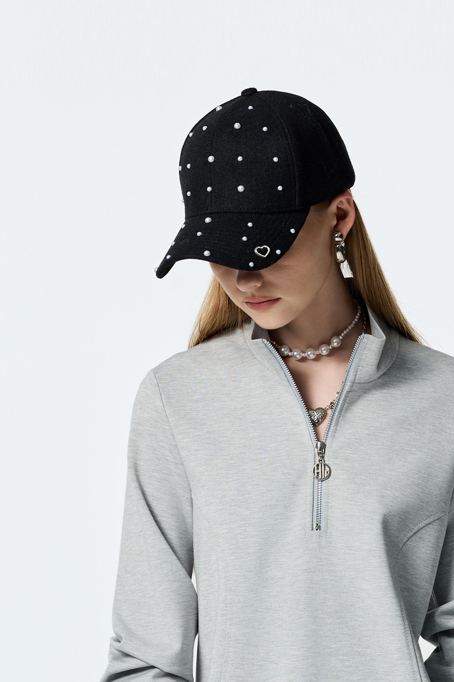 Pearl Applique Base Ball CapPearl Applique Base Ball Cap,pearl,Season (AW) Look