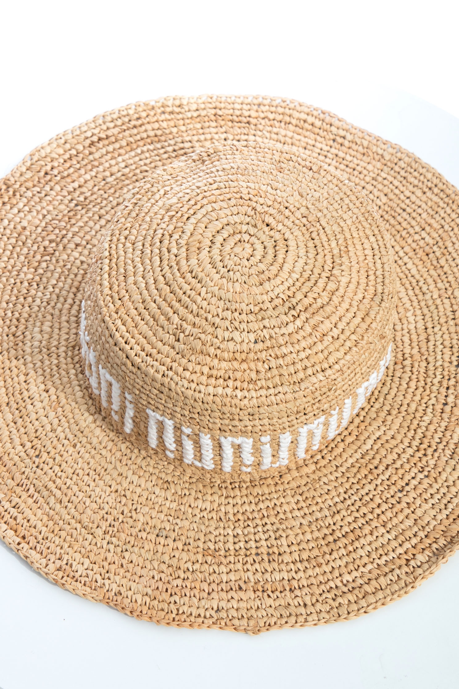Woven Rattan Sun HatNEW LOOK raffia straw hat with letter ''R'' design,Season (SS) Look