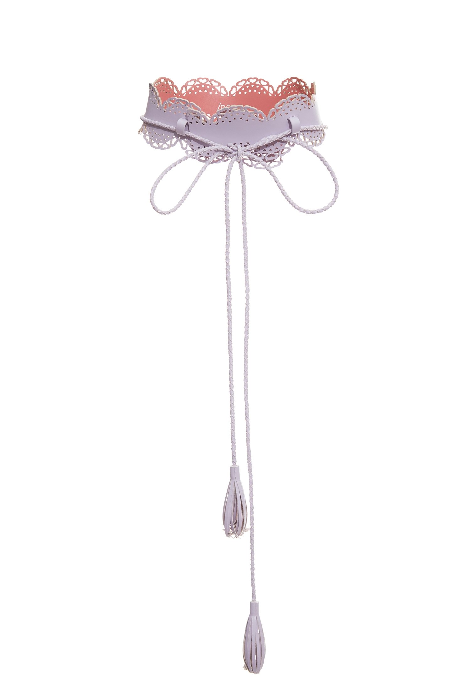 Laser Cut Waist Belt With Braided Rope FasteningLaser Cut Waist Belt With Braided Rope Fastening,Leather,Season (SS) Look