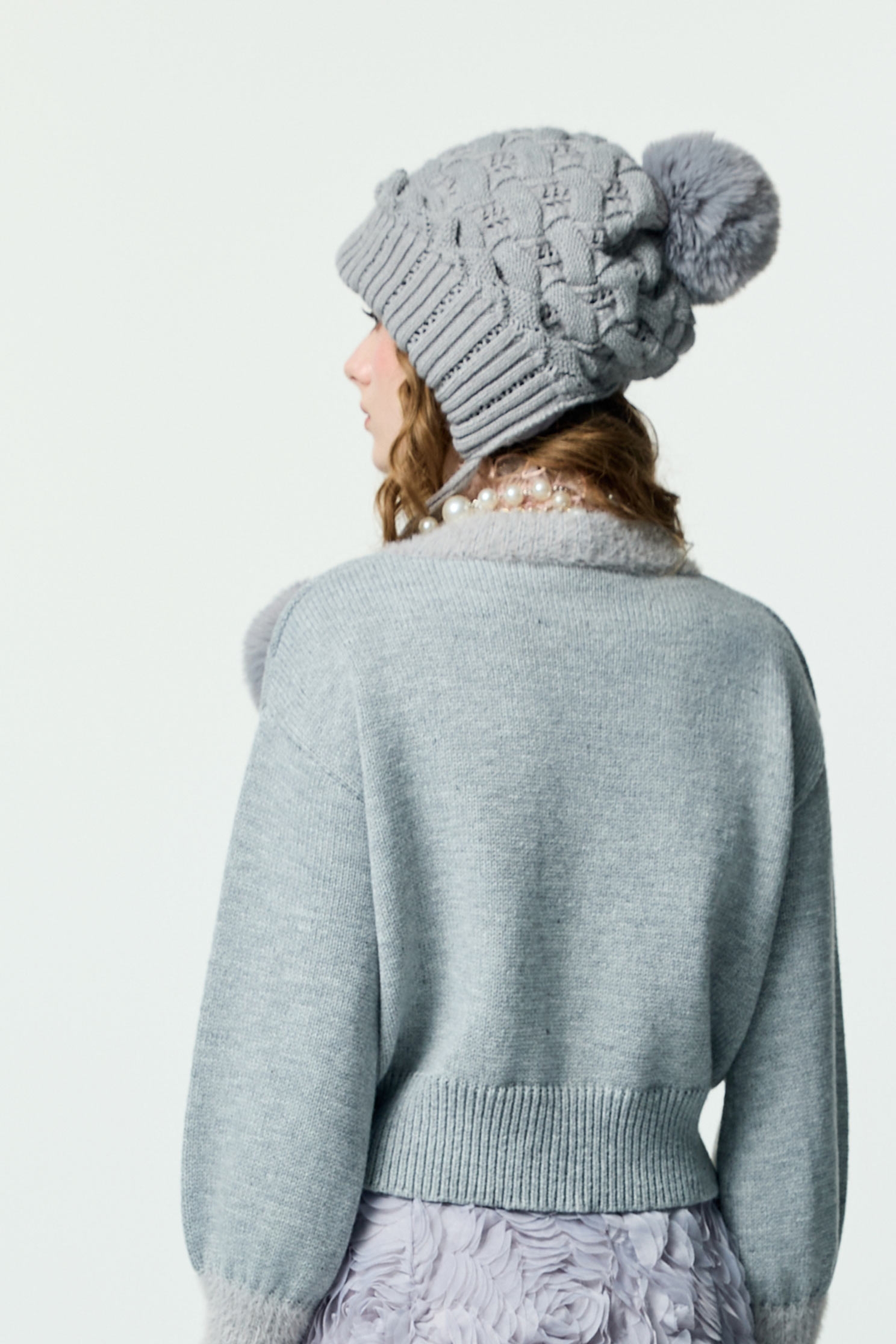 Winter Knit Pom Pom HatWinter Knit Pom Pom Hat,Season (AW) Look,Knitted