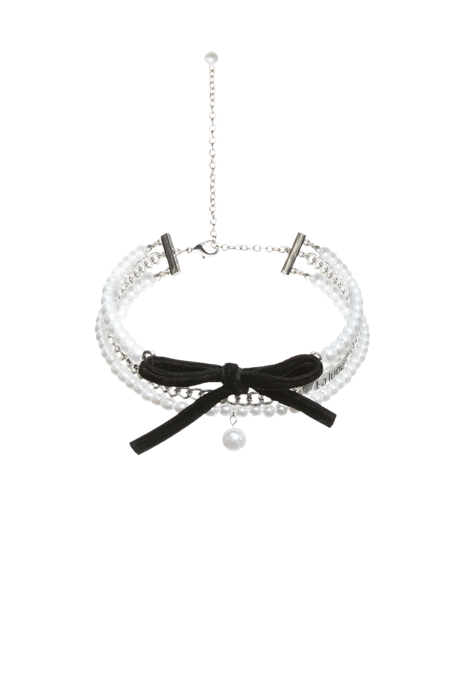 Classic Pearl Ribbon NecklaceClassic Pearl Ribbon Necklace,pearl,Season (AW) Look,bows,Necklaces