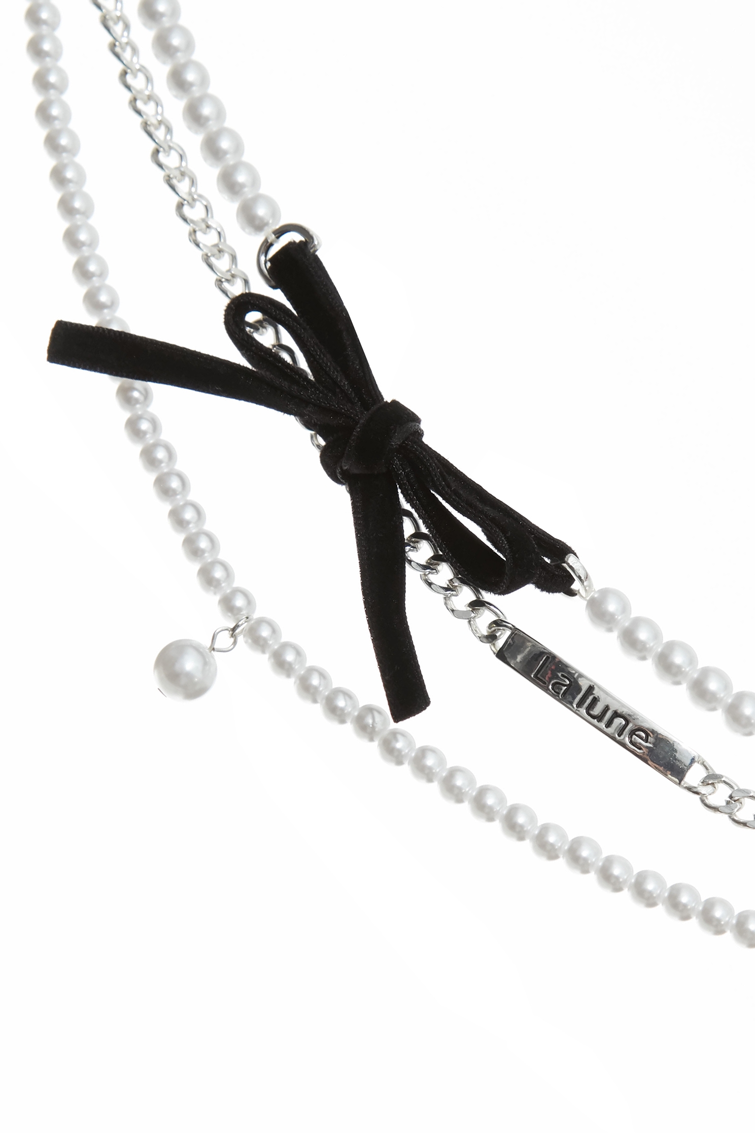 Classic Pearl Ribbon NecklaceClassic Pearl Ribbon Necklace,pearl,Season (AW) Look,bows,Necklaces
