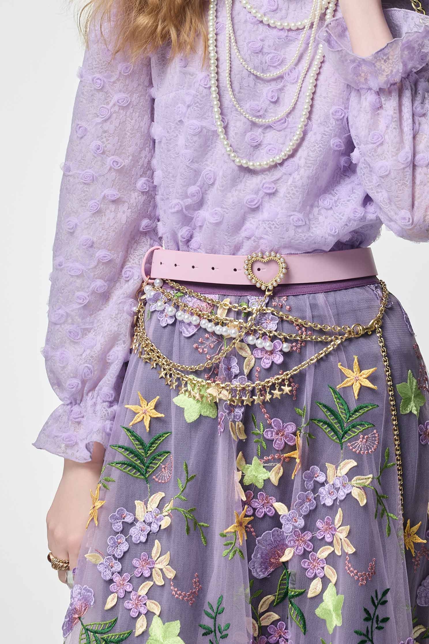 Multi Layer Pearl  Chain BeltMulti Layer Pearl  Chain Belt,pearl,Season (AW) Look