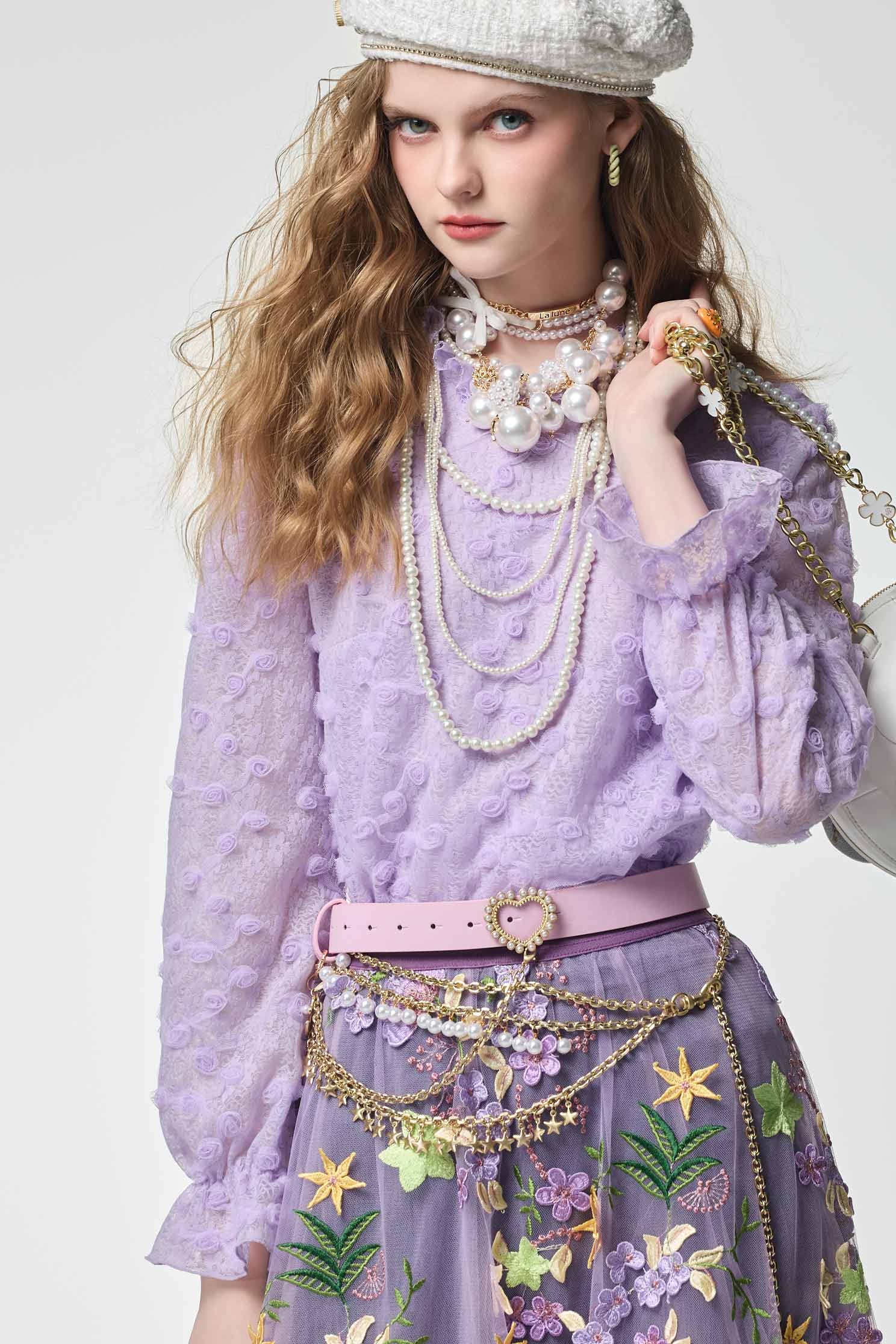 Multi Layer Pearl  Chain BeltMulti Layer Pearl  Chain Belt,pearl,Season (AW) Look