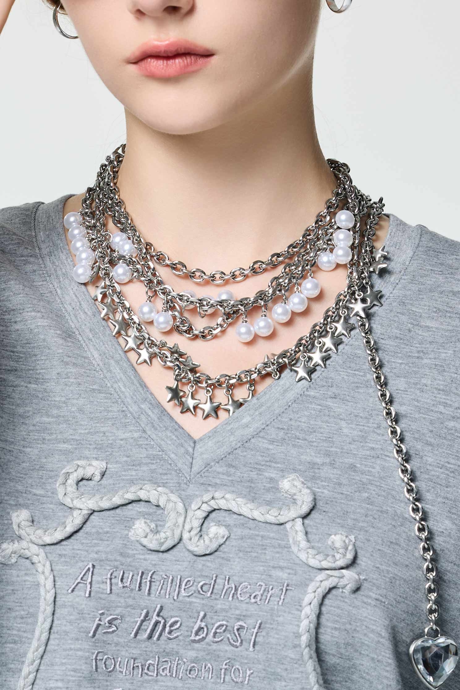 Multi Layer Pearl  Chain BeltMulti Layer Pearl  Chain Belt,pearl,Season (AW) Look