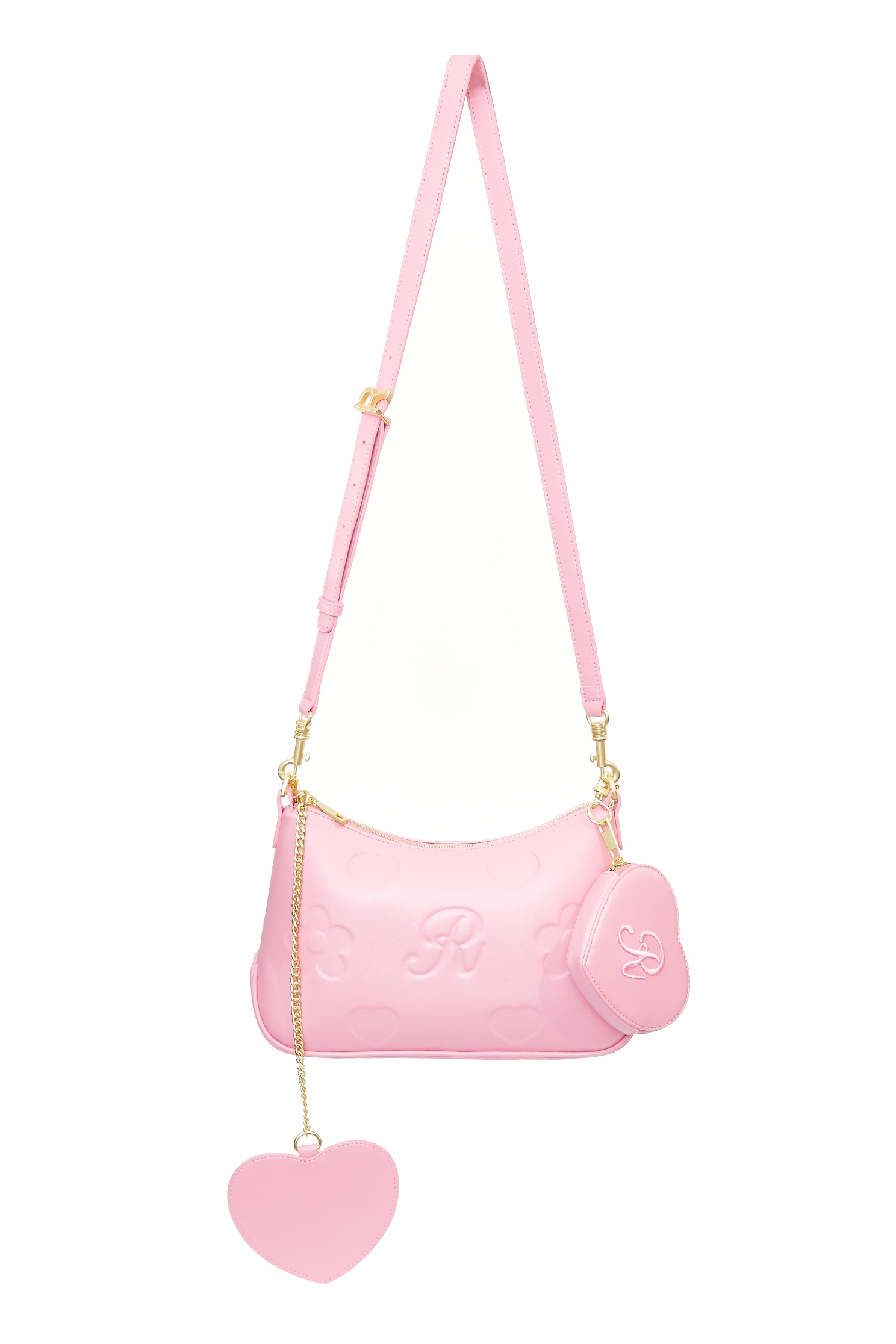 Pink Heart Pattern Print Hand BagPink Heart Pattern Print Hand Bag,Season (SS) Look,Shoulder bags