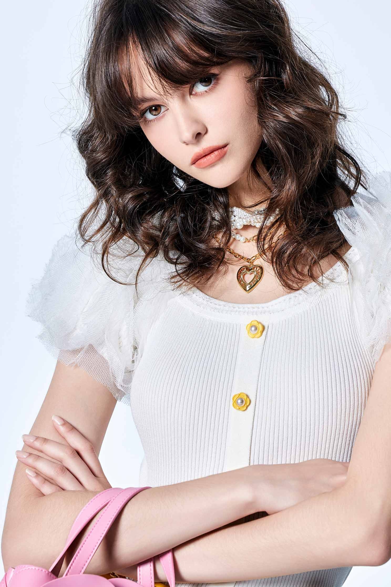 Layered Pearl NecklaceLayered Pearl Necklace,Season (SS) Look,pearl,Necklaces