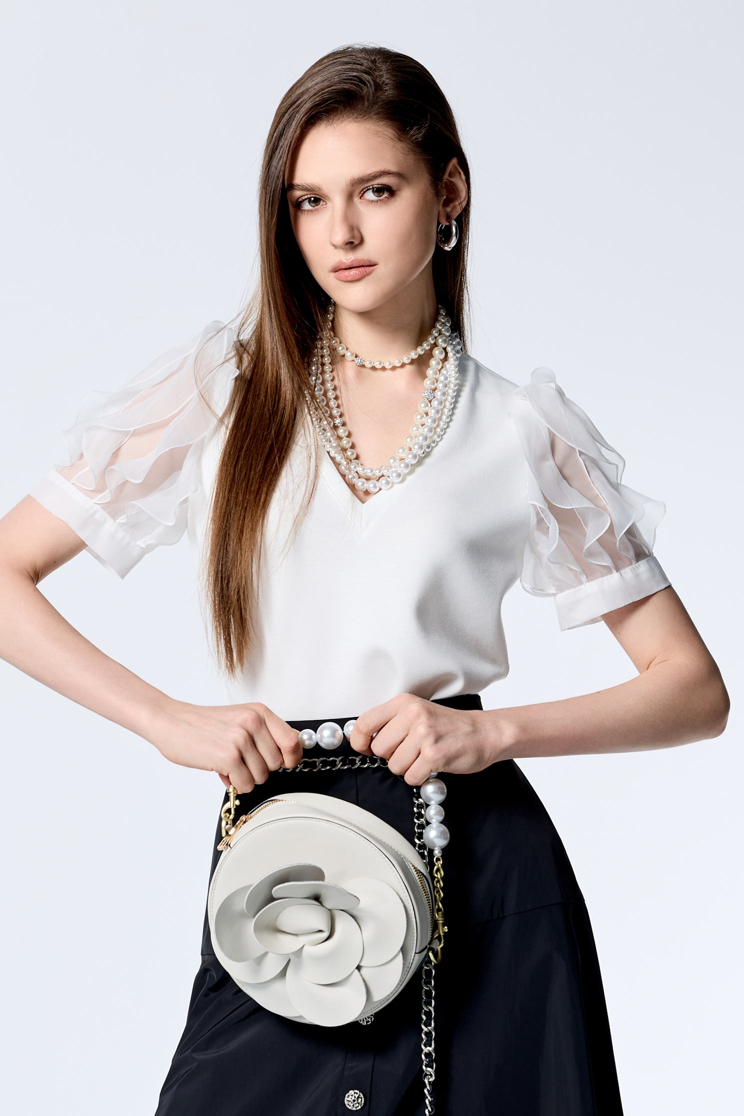 Minimalist Long Pearl NecklaceMinimalist Long Pearl Necklace,Season (SS) Look,pearl,Necklaces