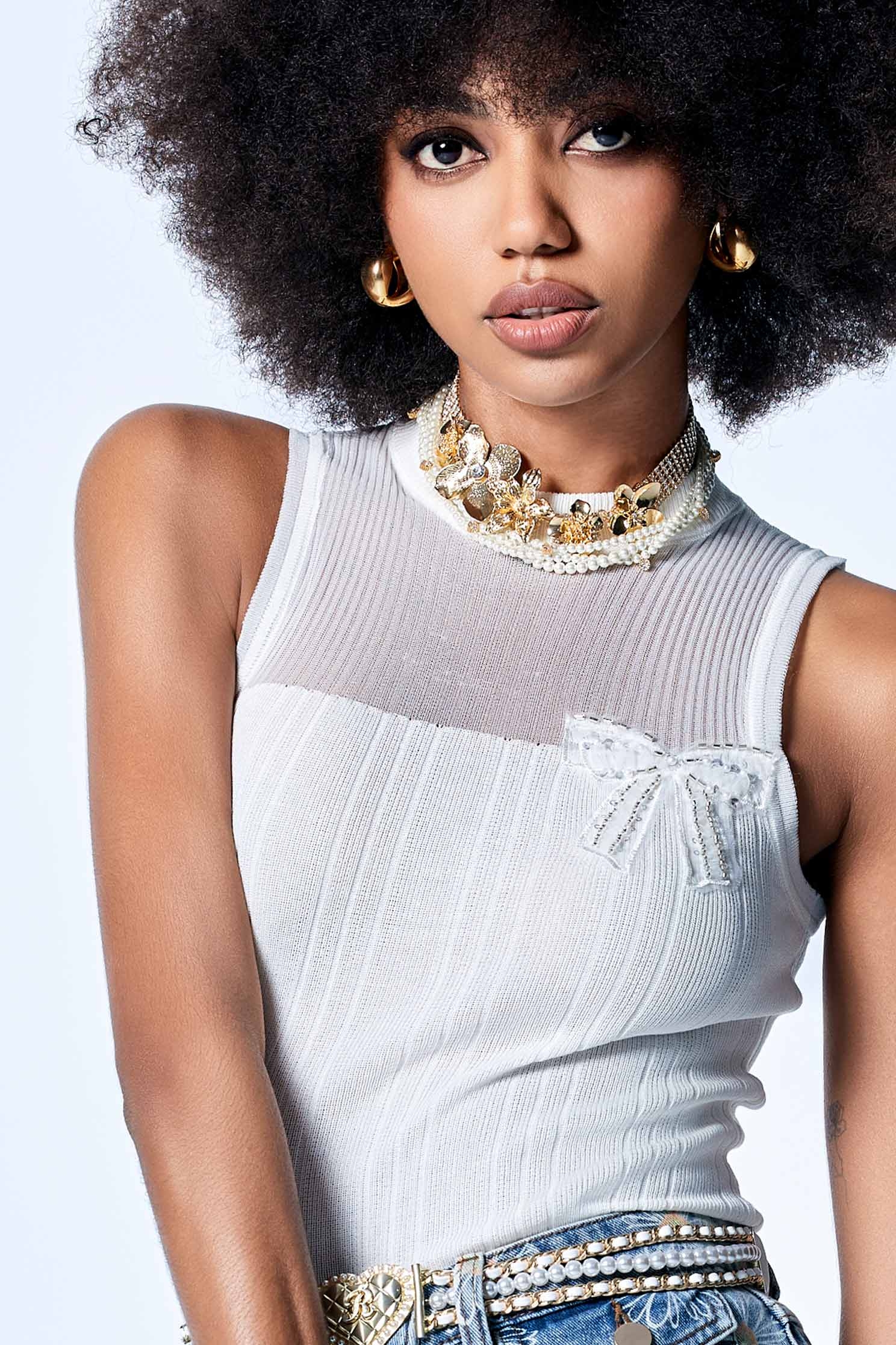 Diamonte Floral Chunky NecklaceDiamonte Floral Chunky Necklace,Season (SS) Look,Necklaces