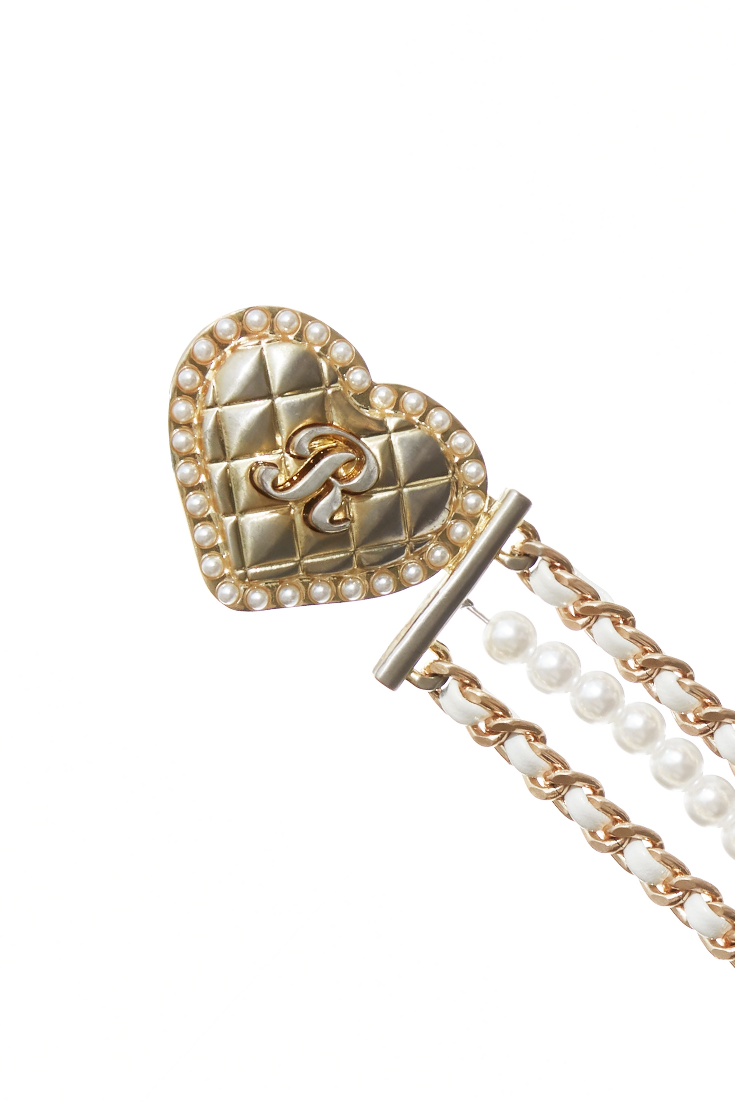 Heart Shape Hardware Half Elastic BeltHeart Shape Hardware Half Elastic Belt,Season (SS) Look,pearl,Belts