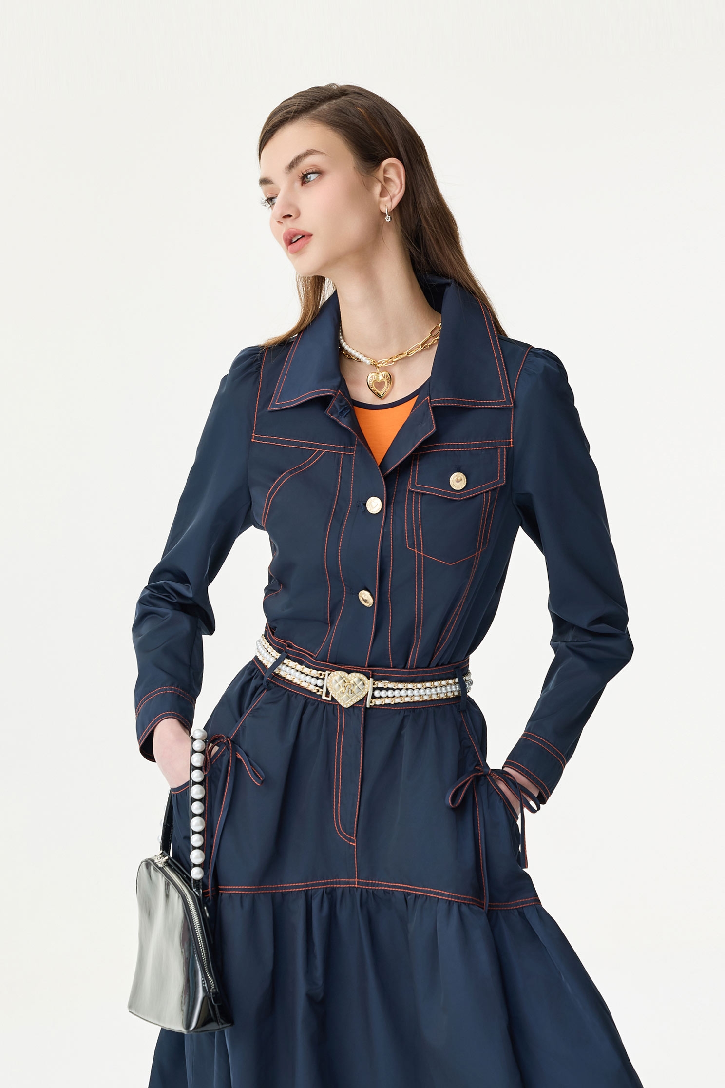 Heart Shape Hardware Half Elastic BeltHeart Shape Hardware Half Elastic Belt,Season (SS) Look,pearl,Belts