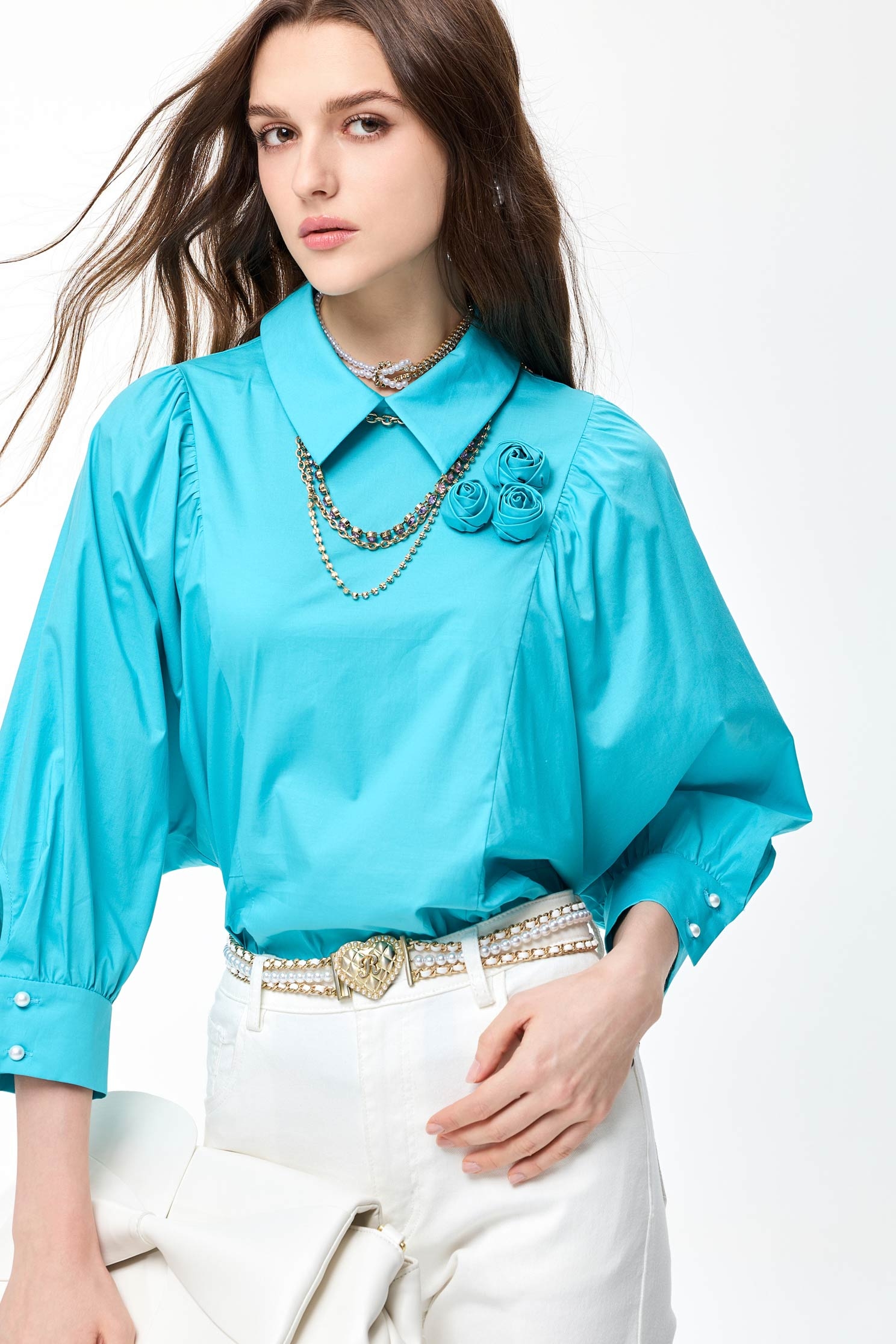 Heart Shape Hardware Half Elastic BeltHeart Shape Hardware Half Elastic Belt,Season (SS) Look,pearl,Belts