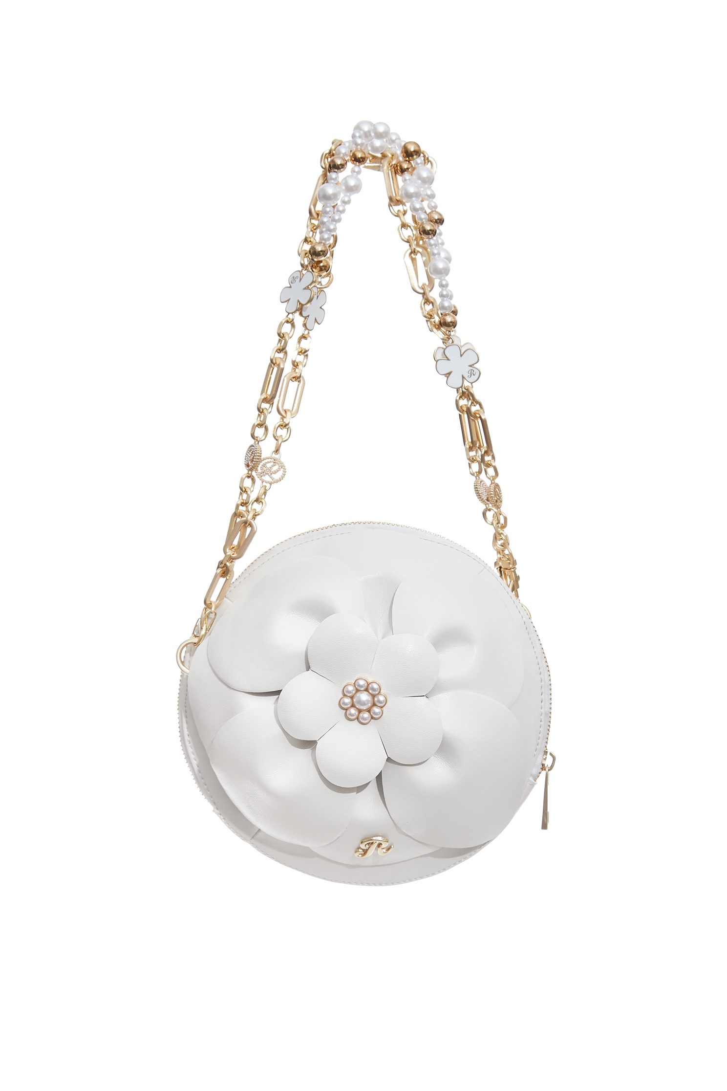 3-D Floral Shoulder Bag3-D Floral Shoulder Bag,Crossbody bags,Season (SS) Look,pearl,Leather,Shoulder bags