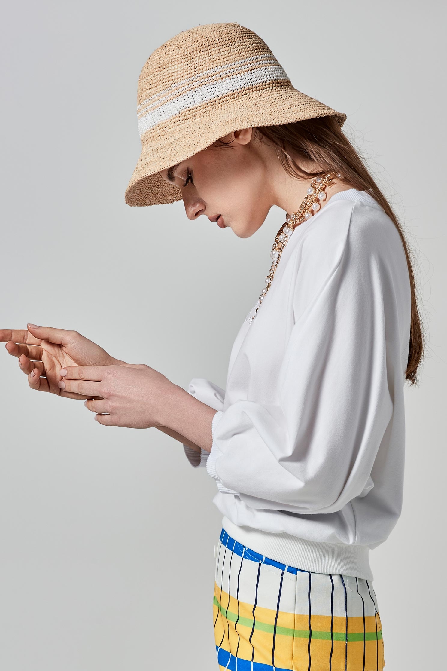 Classic Bucket Rattan HatClassic Bucket Rattan Hat,Season (SS) Look