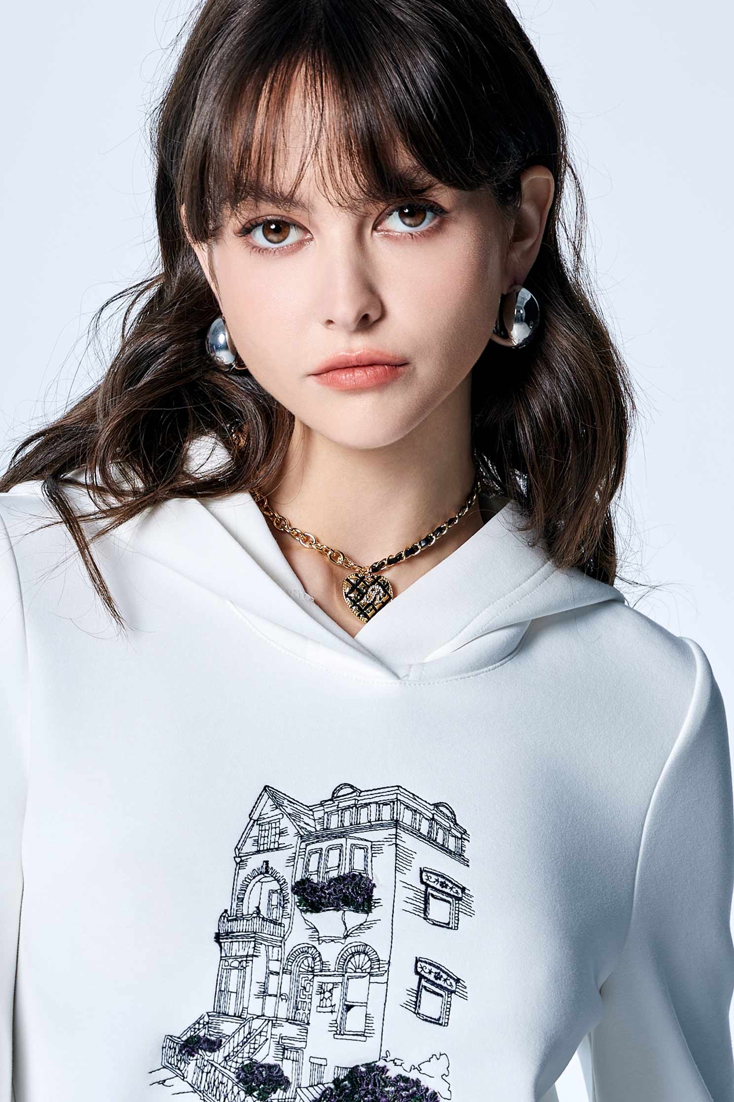 Asymmetric Heart Pendant NecklaceAsymmetric Heart Pendant Necklace,Season (SS) Look,Plaid,Necklaces