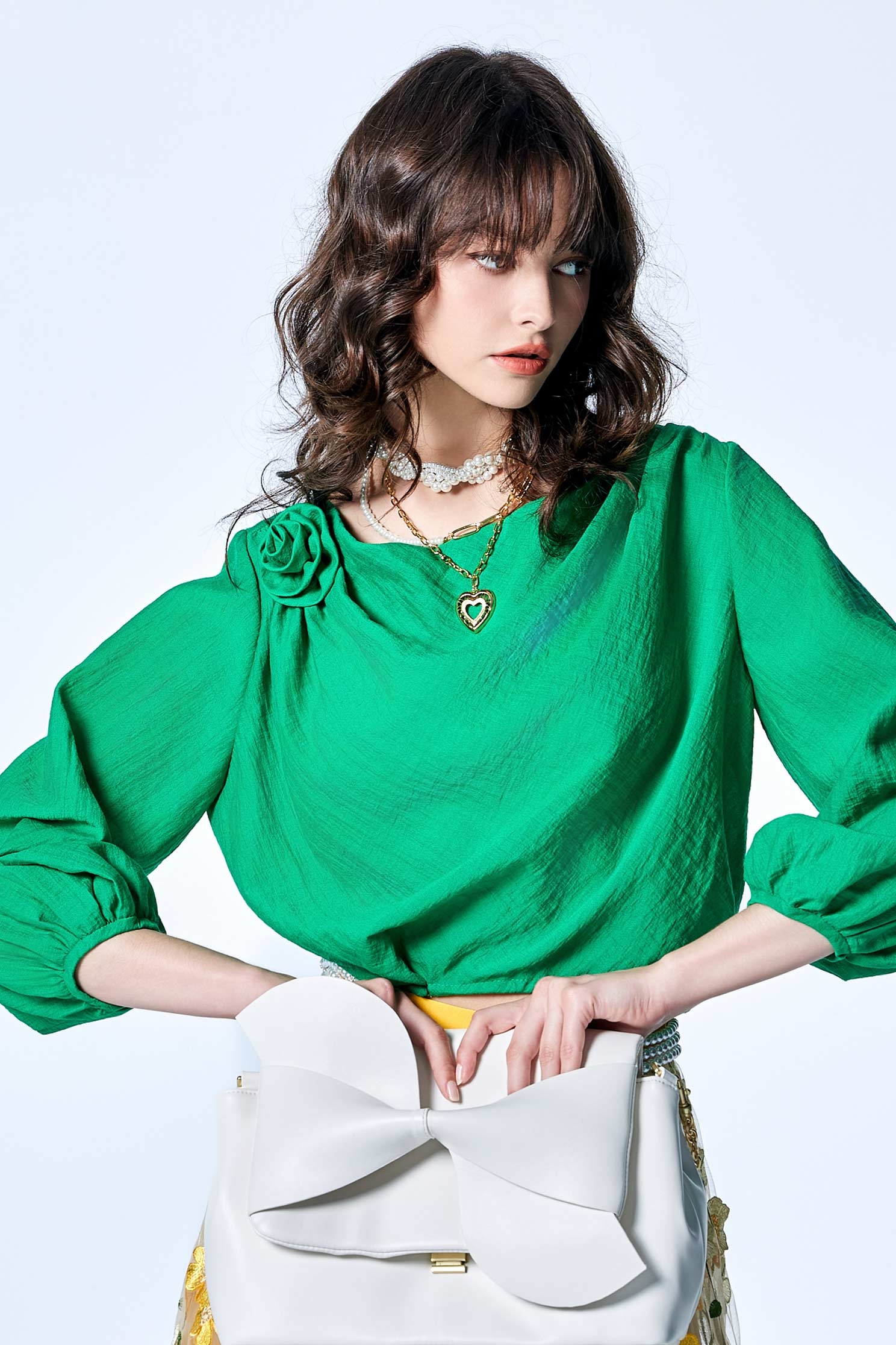 Pearl With Chain Heart Pendant NecklacePearl With Chain Heart Pendant Necklace,Season (SS) Look,pearl,Necklaces