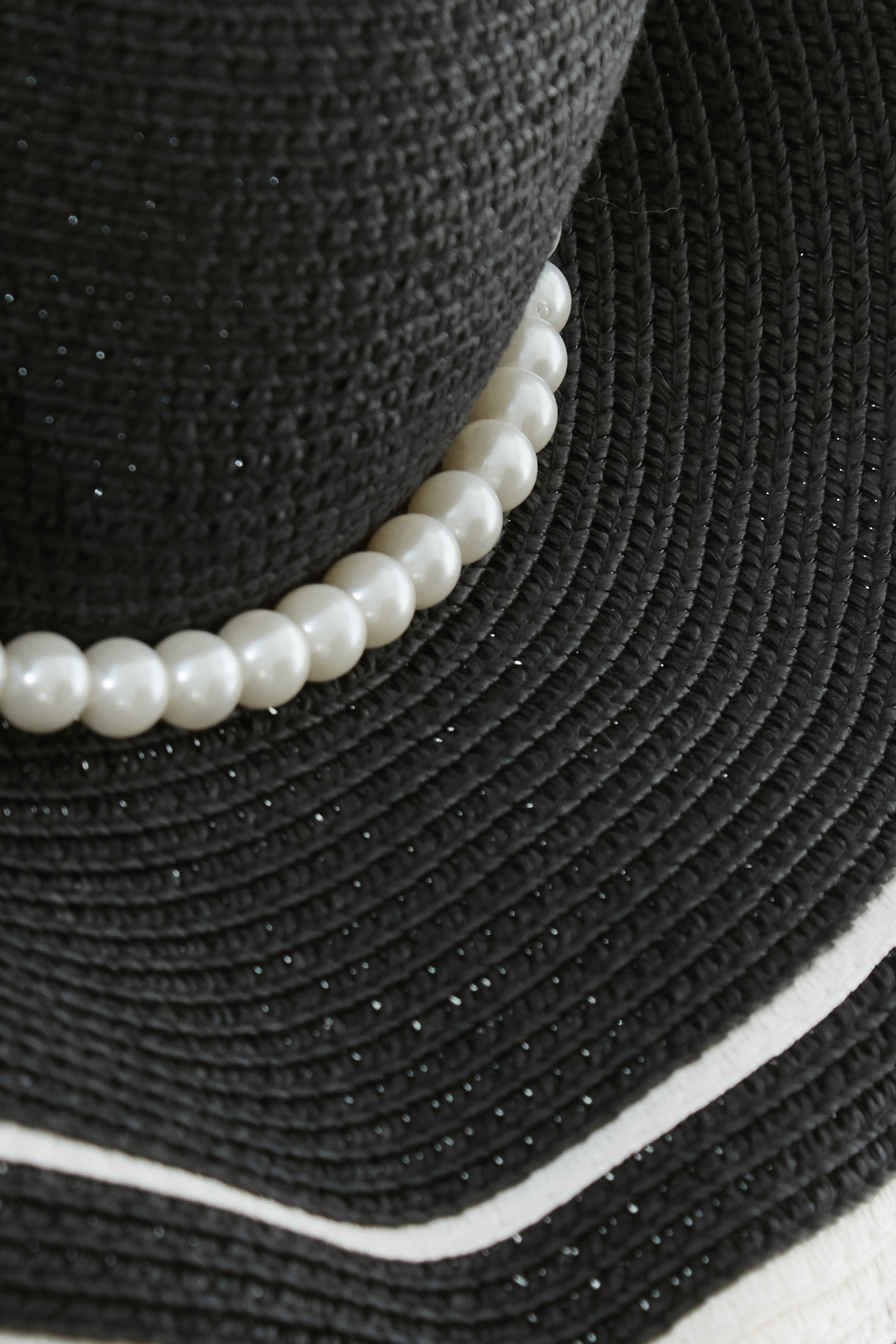 Wide Brim Rose With Pearl Detail Straw HatWide Brim Rose With Pearl Detail Straw Hat,Season (SS) Look,pearl