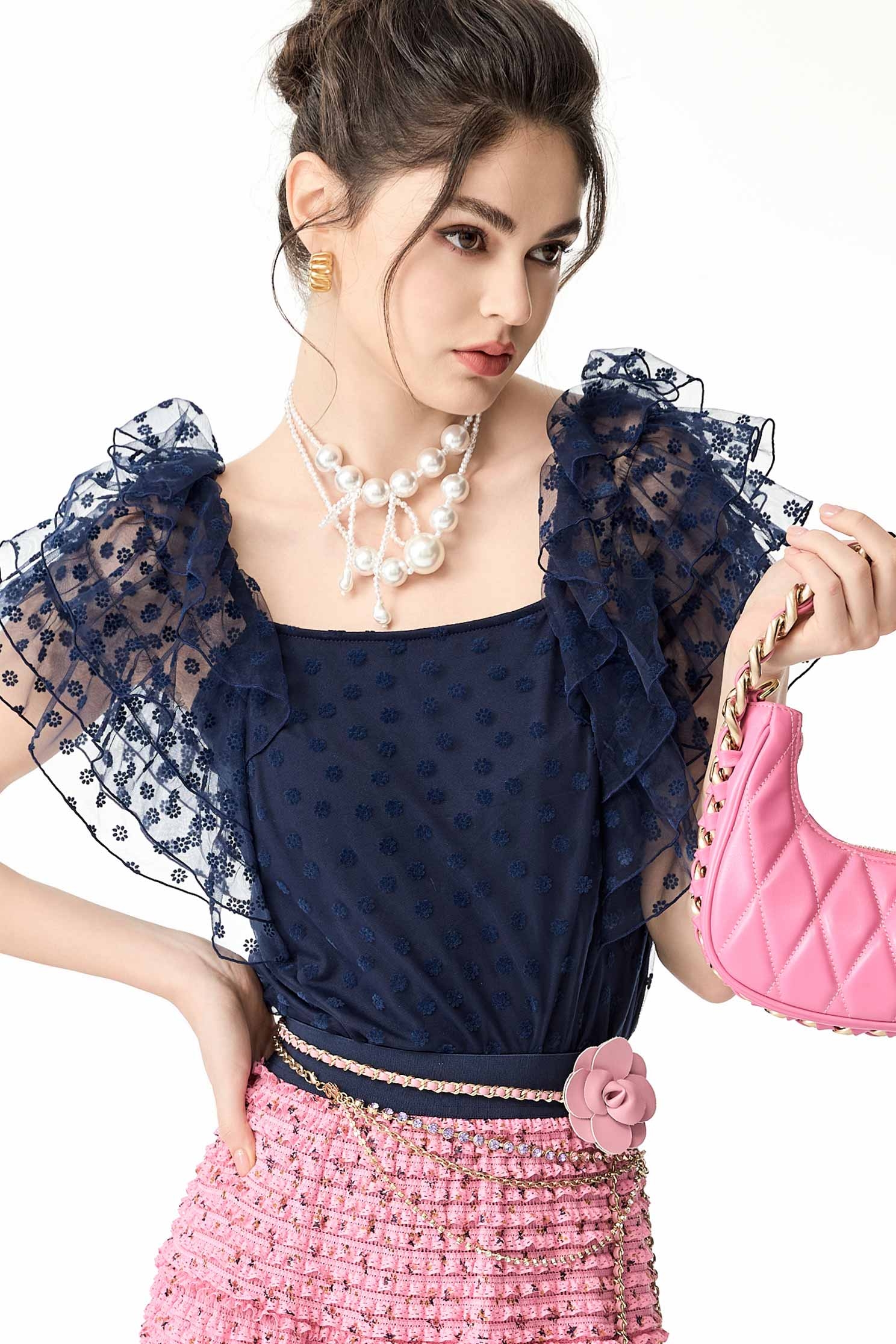 Pearl Ribbon Detail NecklacePearl Ribbon Detail Necklace,Season (SS) Look,pearl,bows,Necklaces